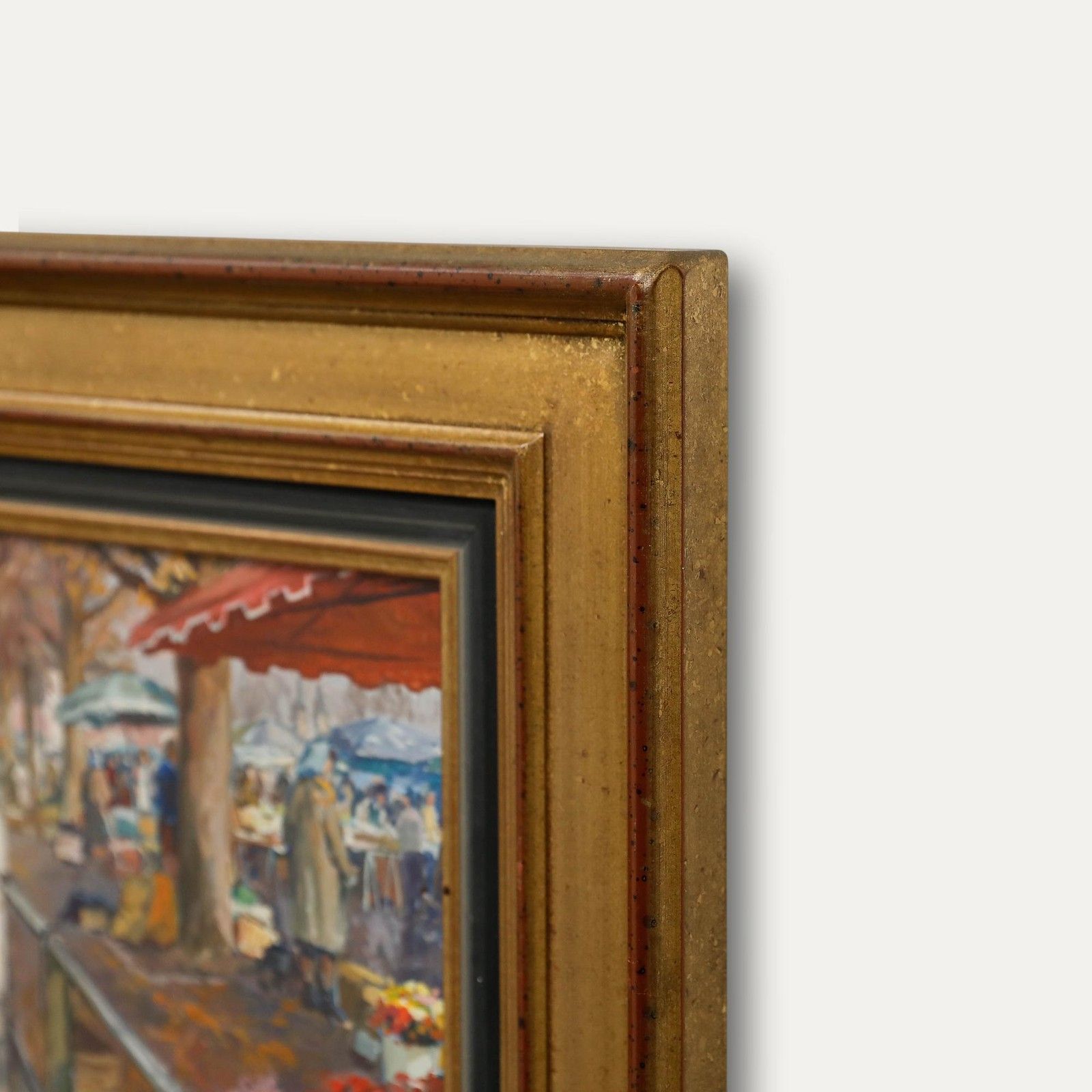 Gerard Meyer (B.1926) 20th Century Oil, Market In Mulhouse photo 325.0