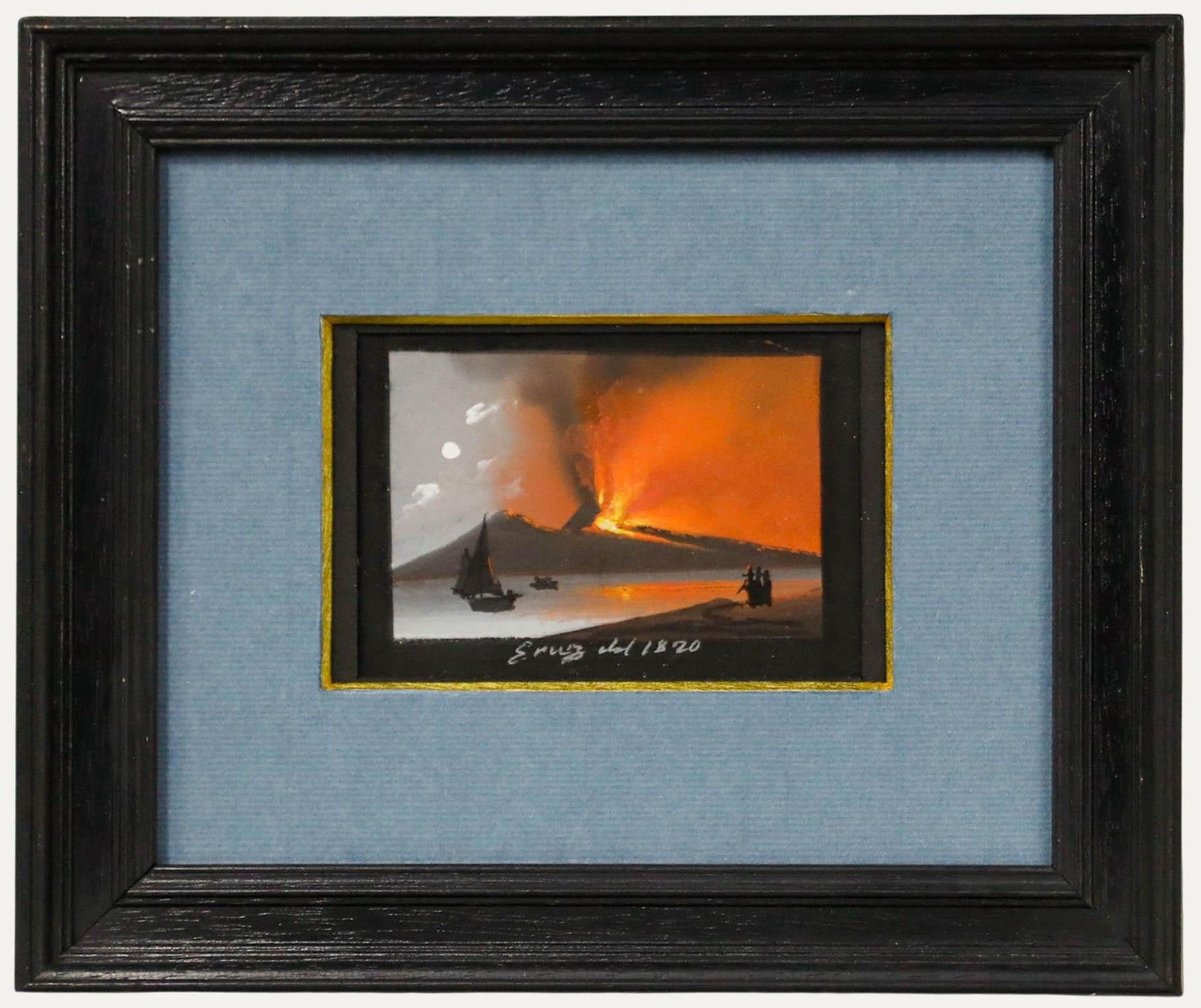 Italian School 19th Century Gouache Mount Etna II