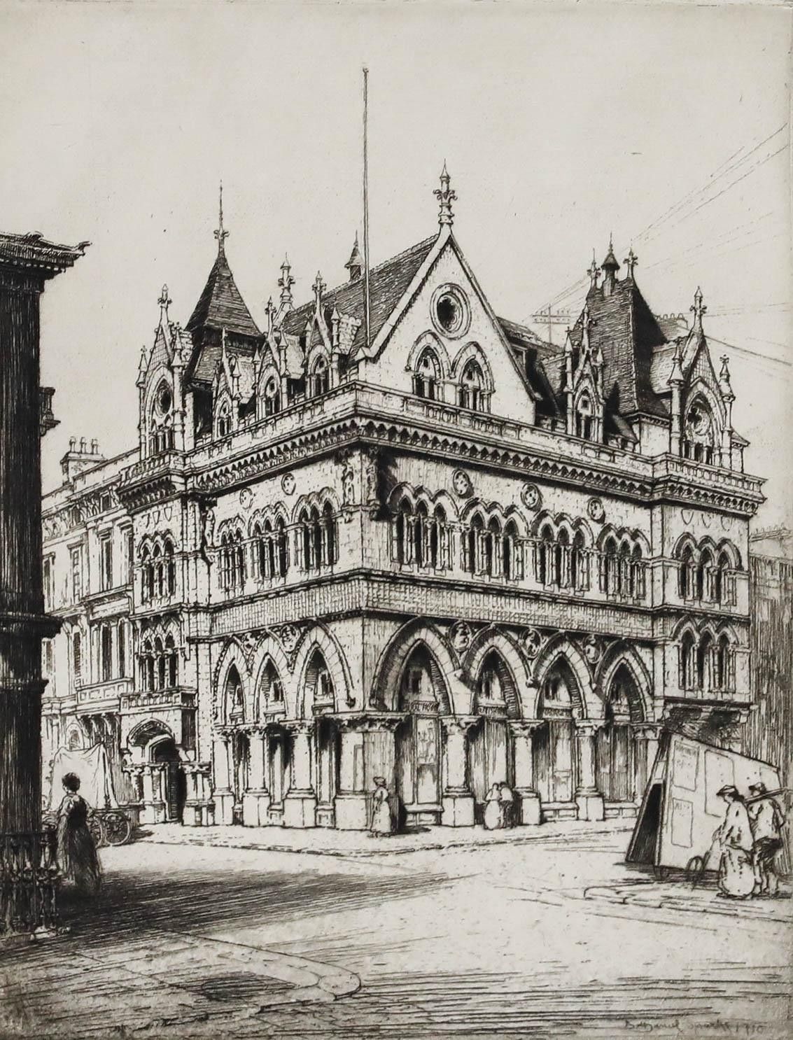 Nathaniel Sparks Re (1880 1956) 1910 Etching, Stock Exchange, Glasgow photo furniture
