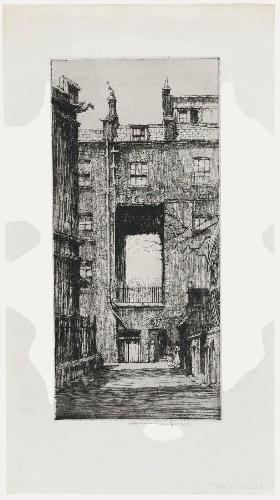 Nathaniel Sparks Re (1880 1956) Early 20th Century Etching, Essex Court
