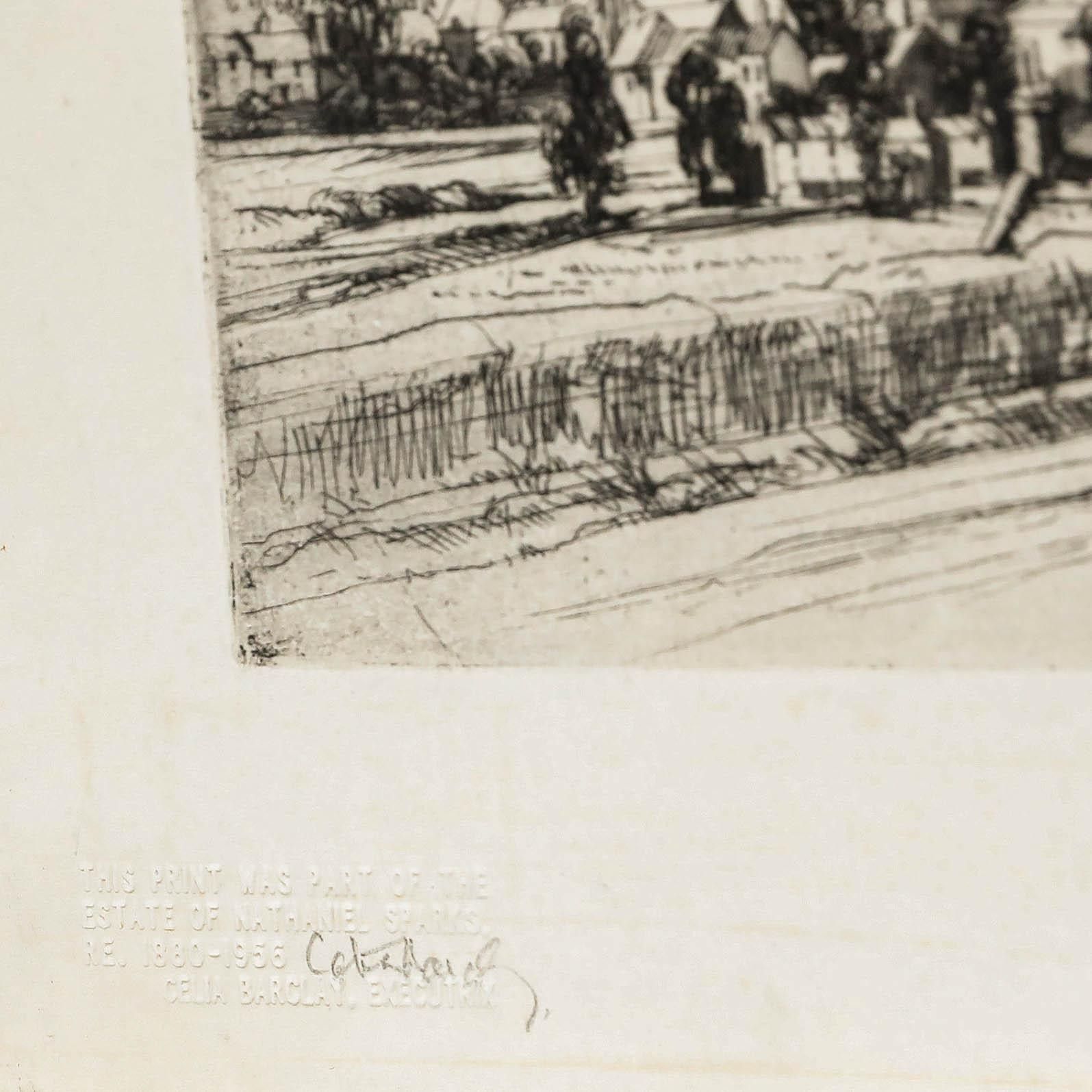 Nathaniel Sparks Re (1880 1956) Early 20th Century Etching, Selsley photo 145.0
