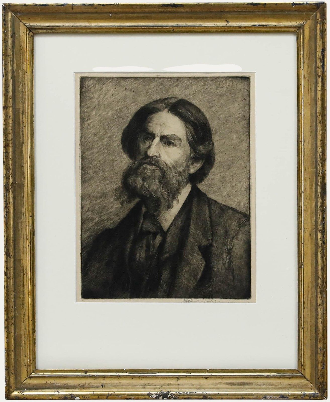 Nathaniel Sparks Re (1880 1956) 20th Century Etching, The Artist's Father