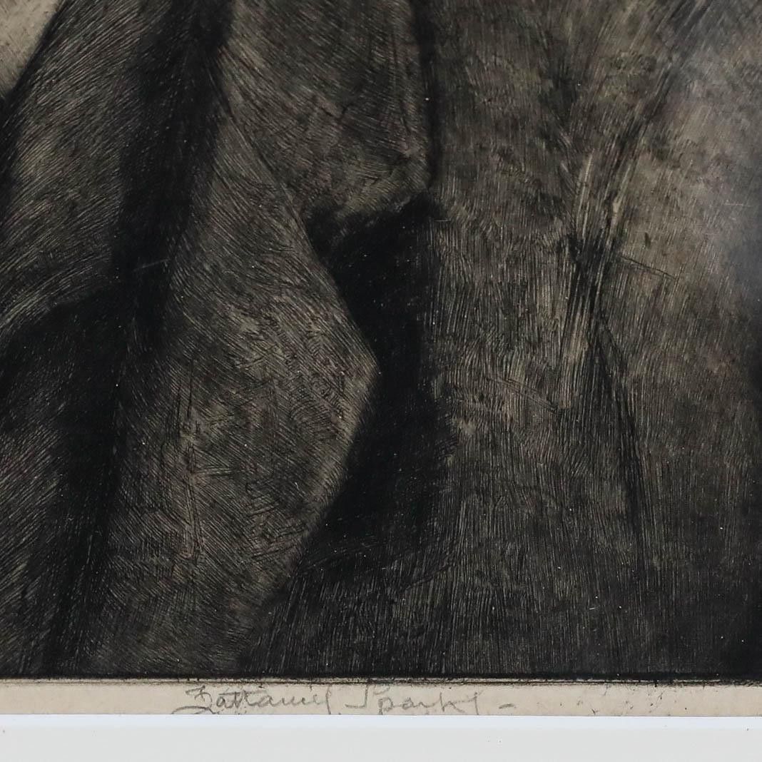 Nathaniel Sparks Re (1880 1956) 20th Century Etching, The Artist's Father photo vinterior