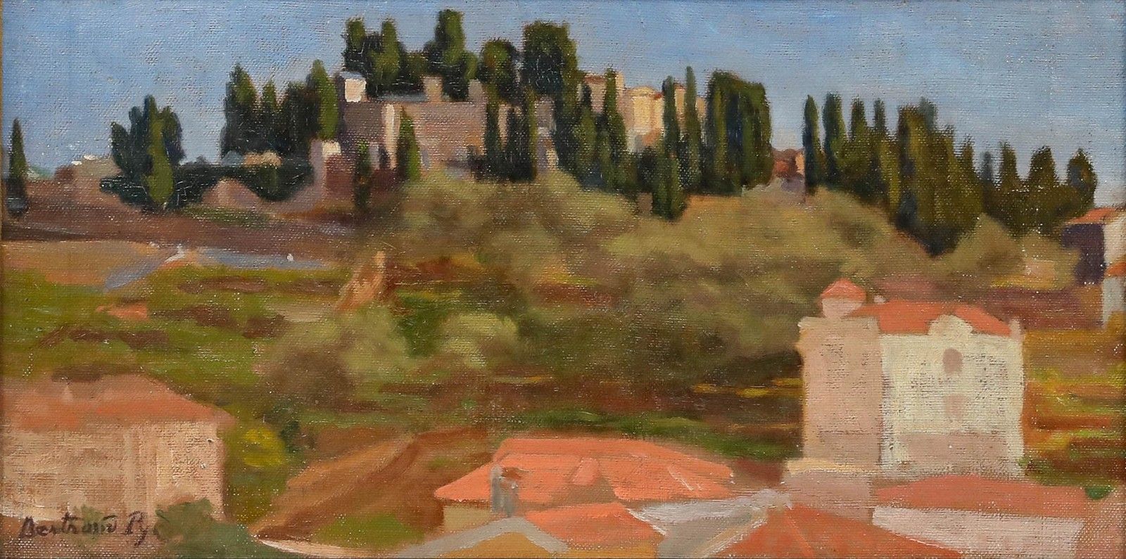 Bertrand Py (1895 1973) Framed Mid 20th Century Oil, Summer In Provence photo furniture