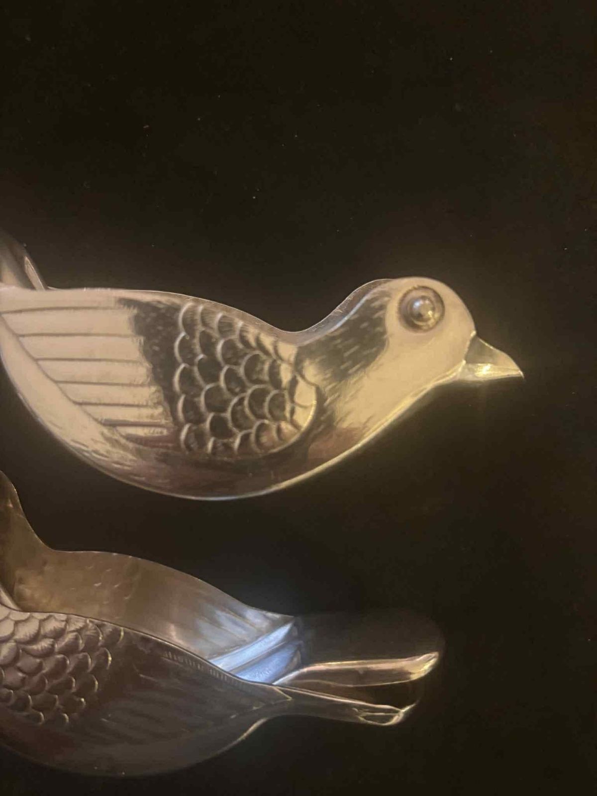 Lemon Squeezers Bird Design Vintage French Art Deco Silver Plated Set 2 photo Home Decor