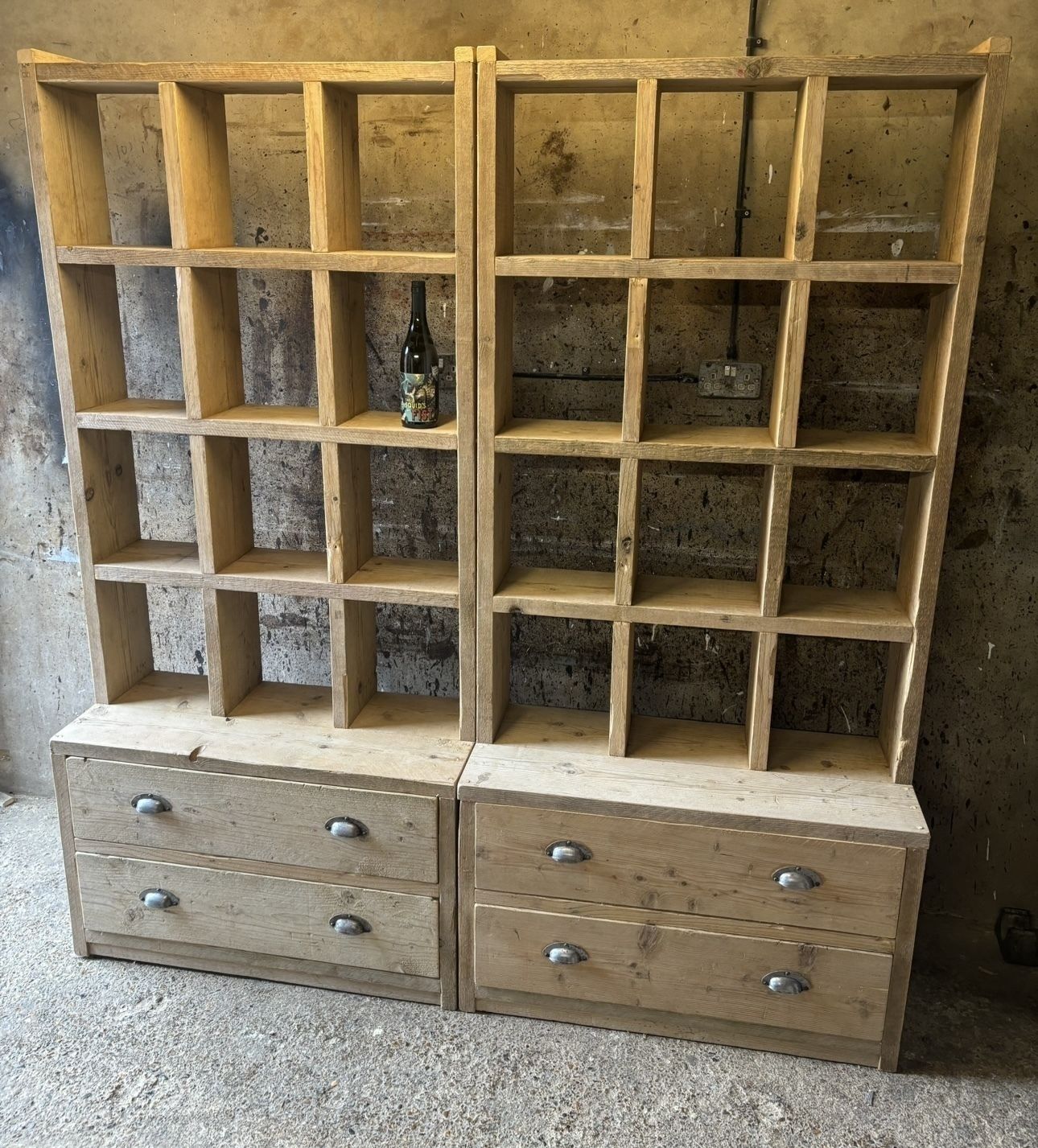 A Pair Of Rustic Draw Pigeon Hole Units photo furniture