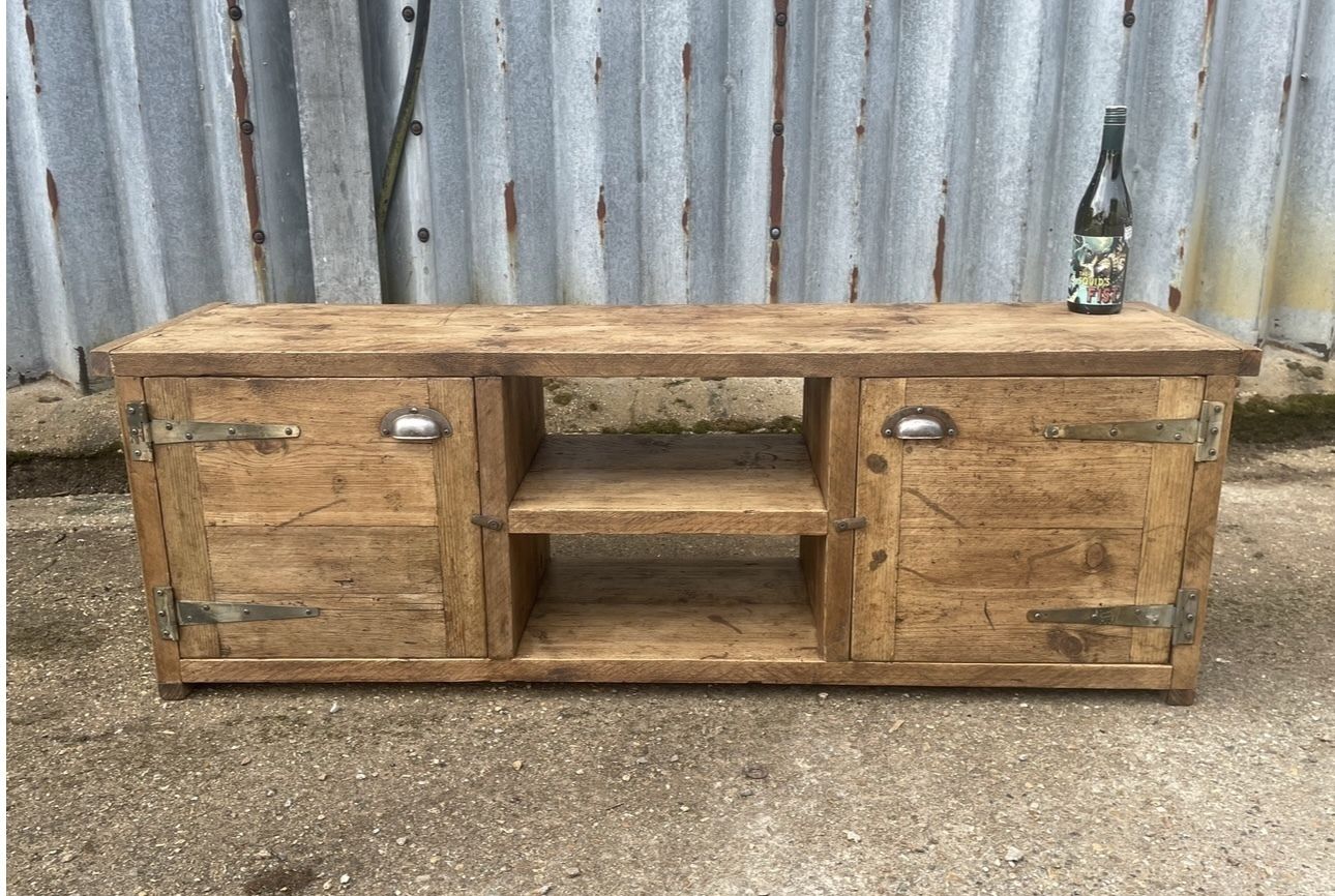 Rustic Up Cycled Tv Stand, 21st Century photo 290.0