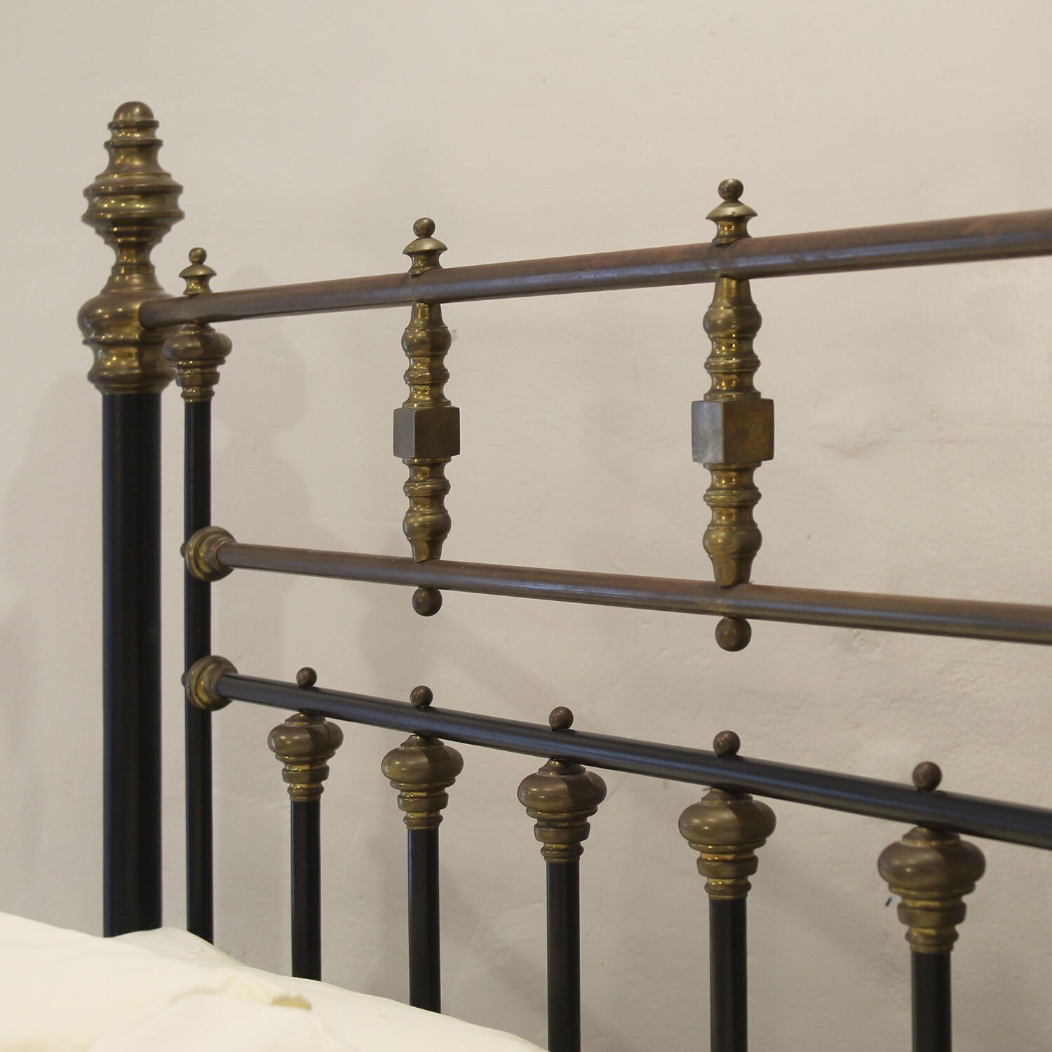 King Size Decorative Antique Bed In Black, Circa 1895 photo vintage
