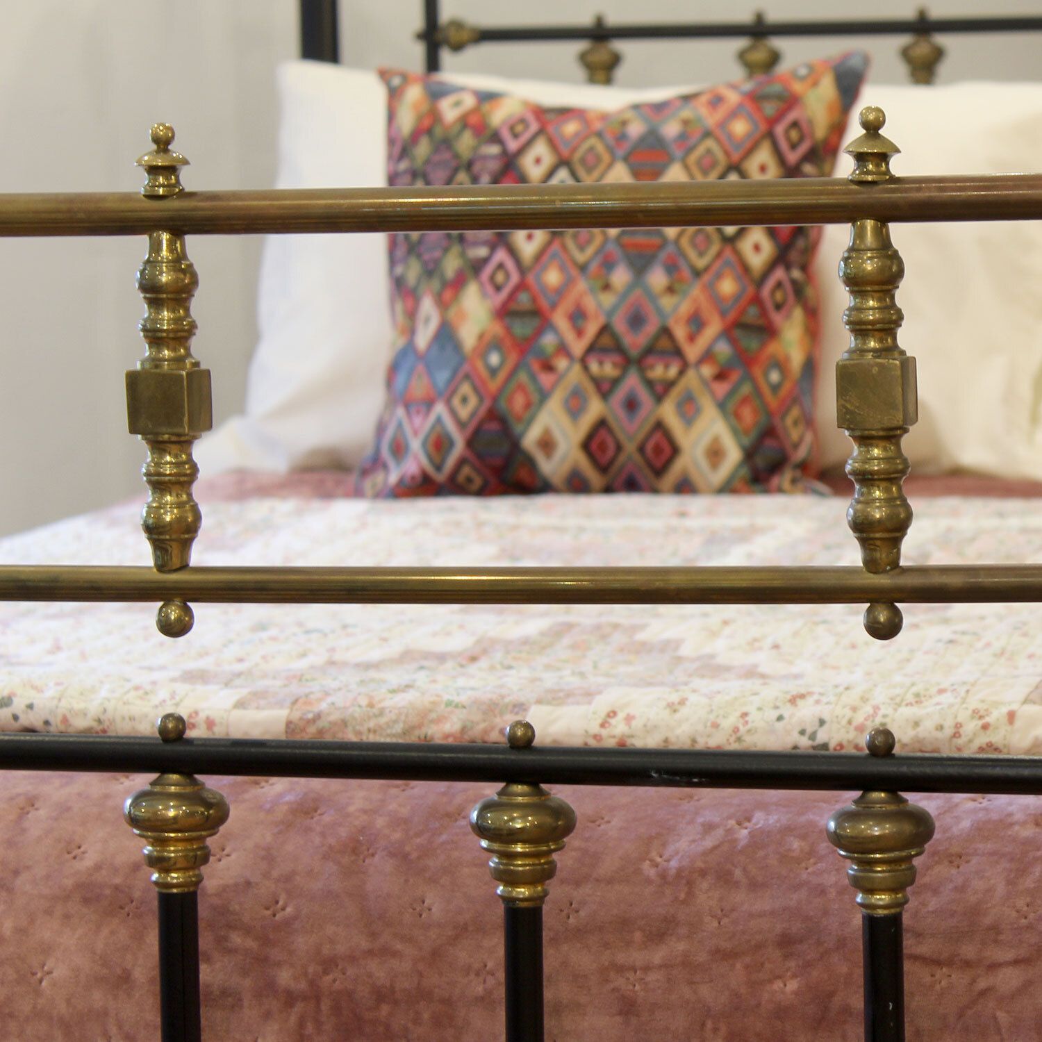 photo furniture King Size Decorative Antique Bed In Black, Circa 1895