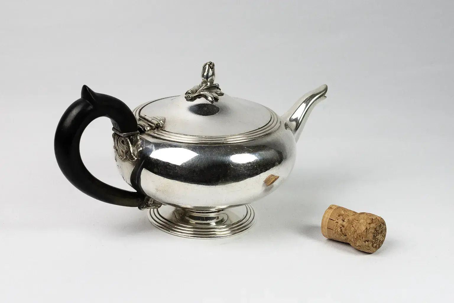 Christofle Teapot In Silver Plated Metal And Blackened Wood – Triple Filet Model, Late 19th Century photo buy