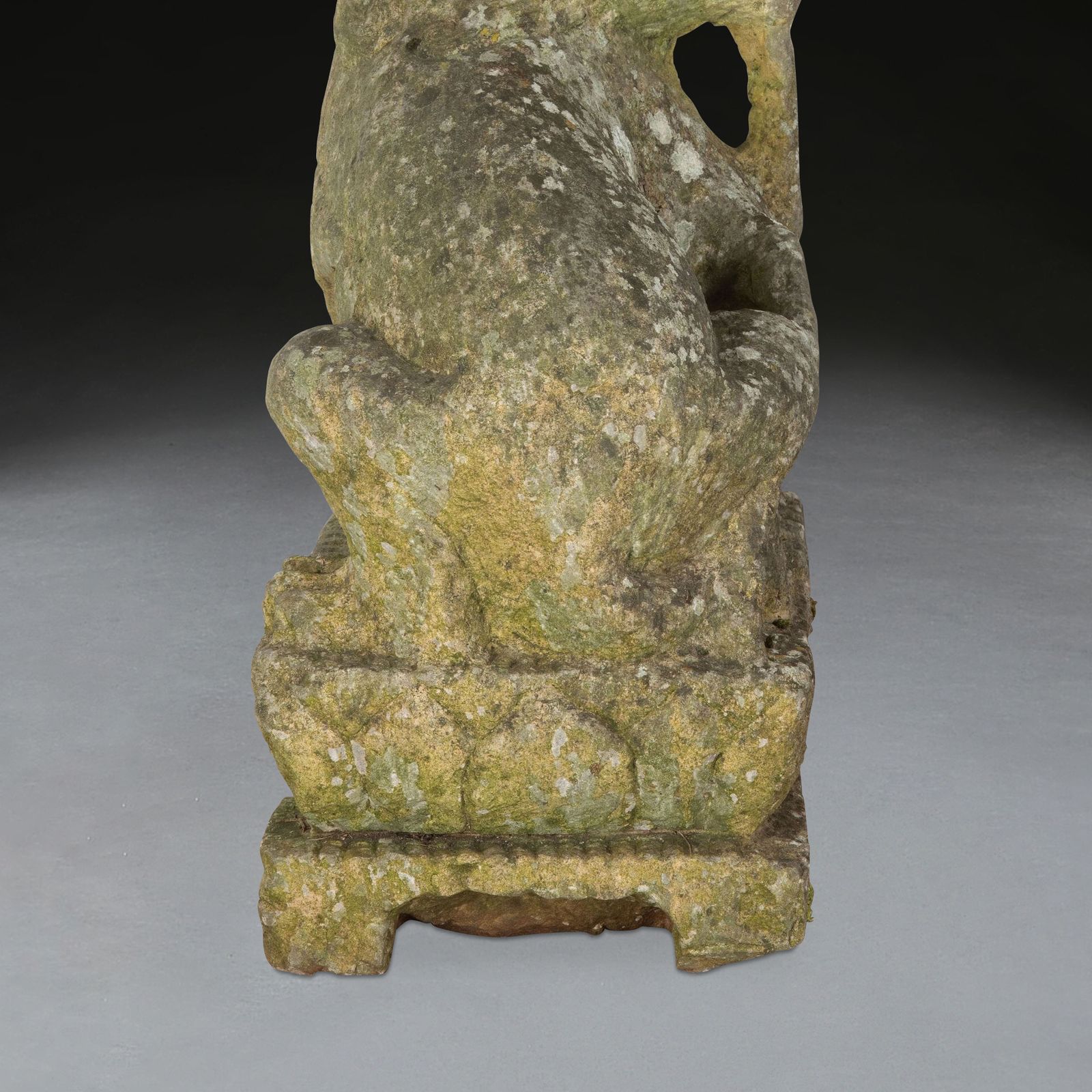 Pair Of 19th Century Chinese Carved Stone Lions photo Art