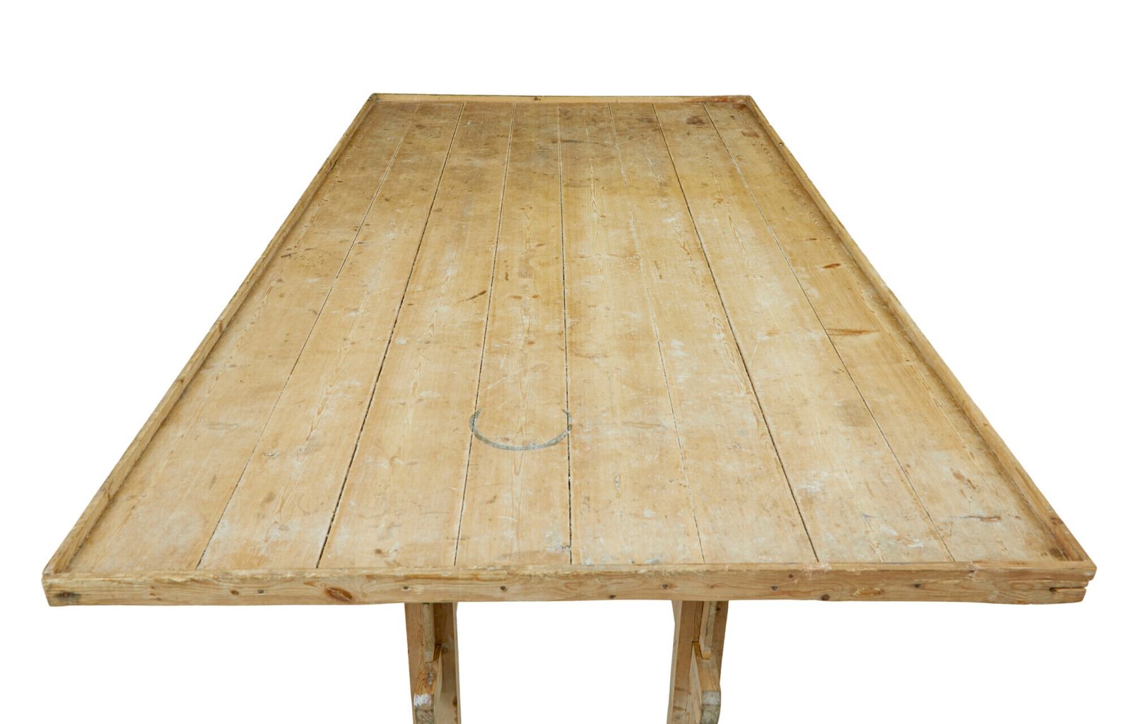 19th Century Swedish Pine Trestle Bakers Table photo 3135.0