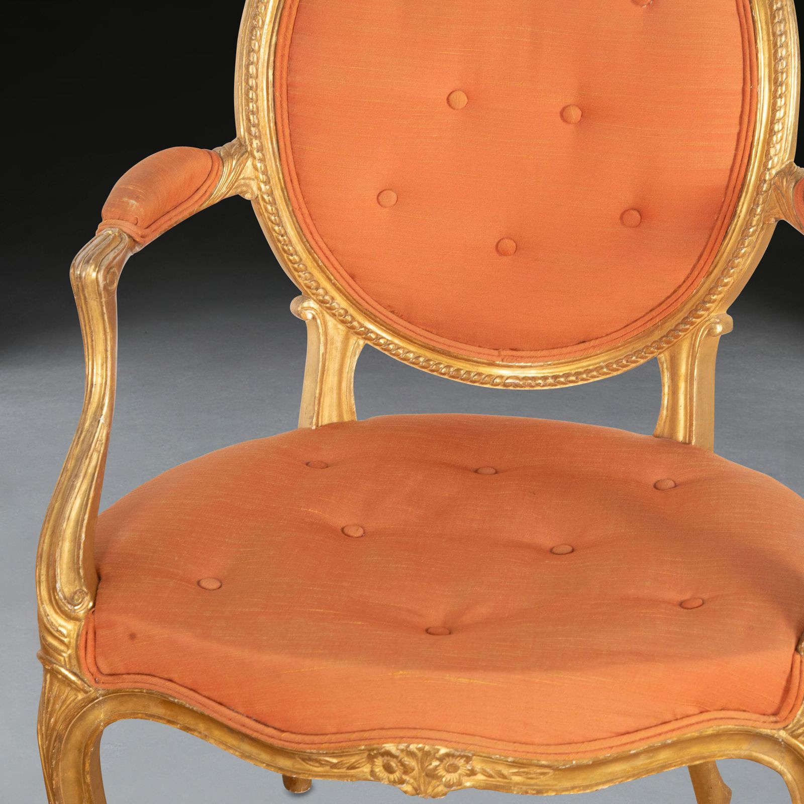 Furniture Pair Of Geo III Giltwood Open Armchairs photo