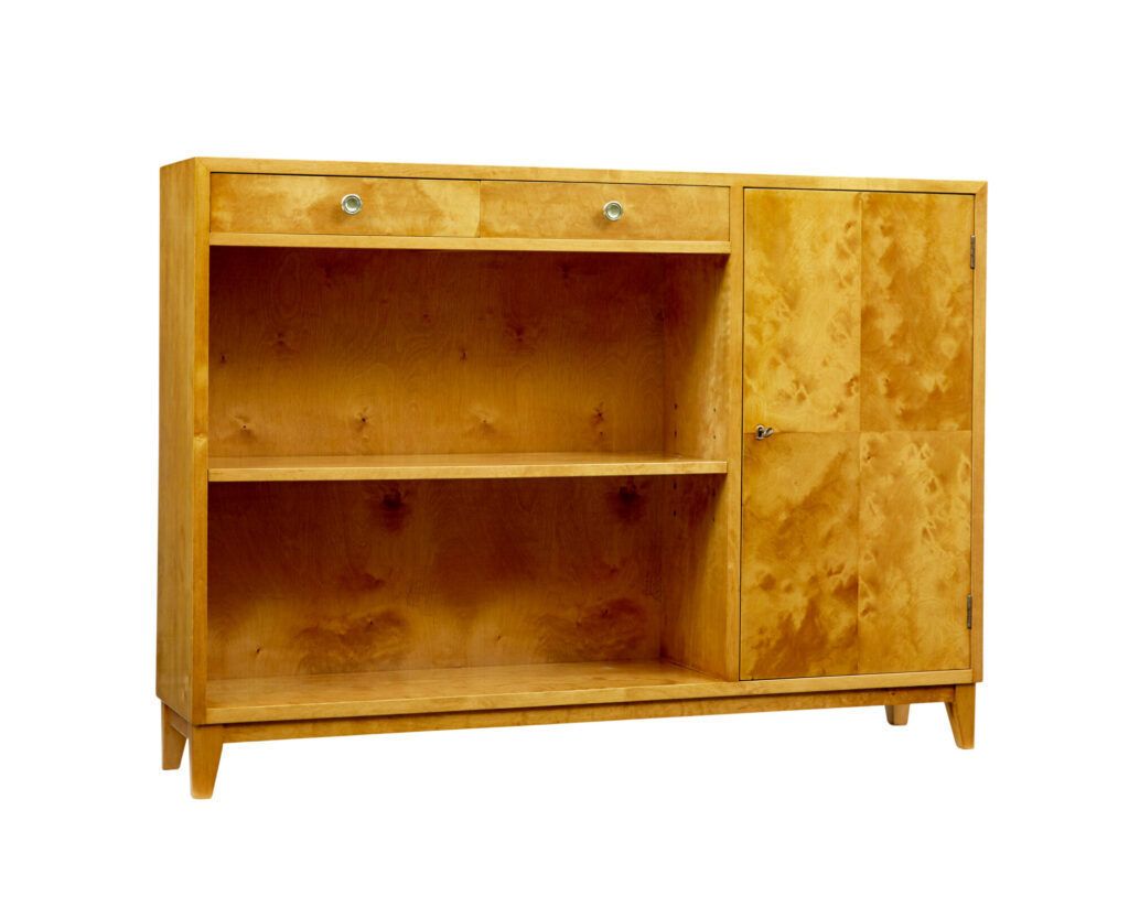 Scandinavian Birch Low Open Bookcase By Smf Bodafors