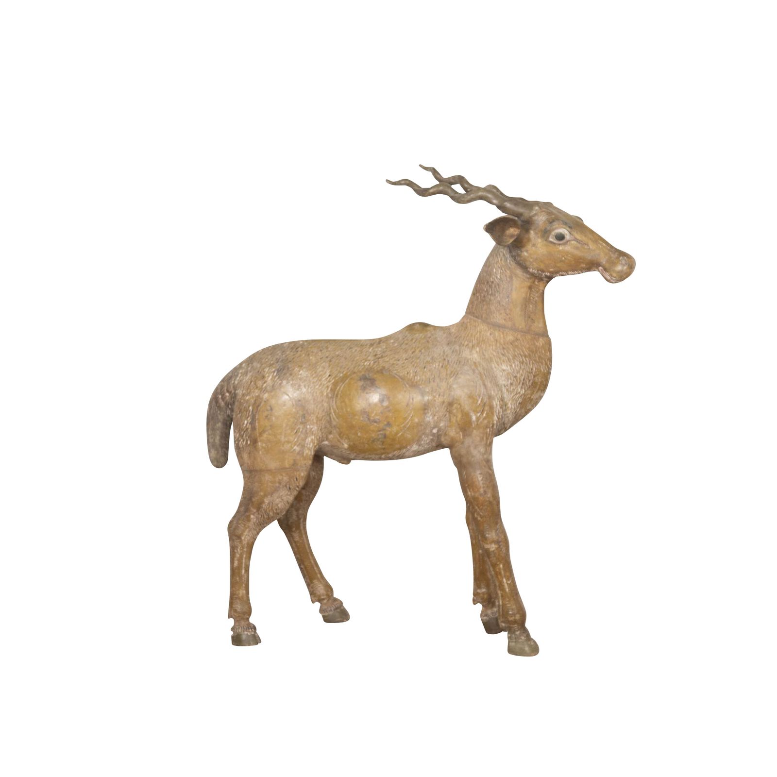 Lifesize 19th Century Quirky Carved Wood Antelope photo furniture