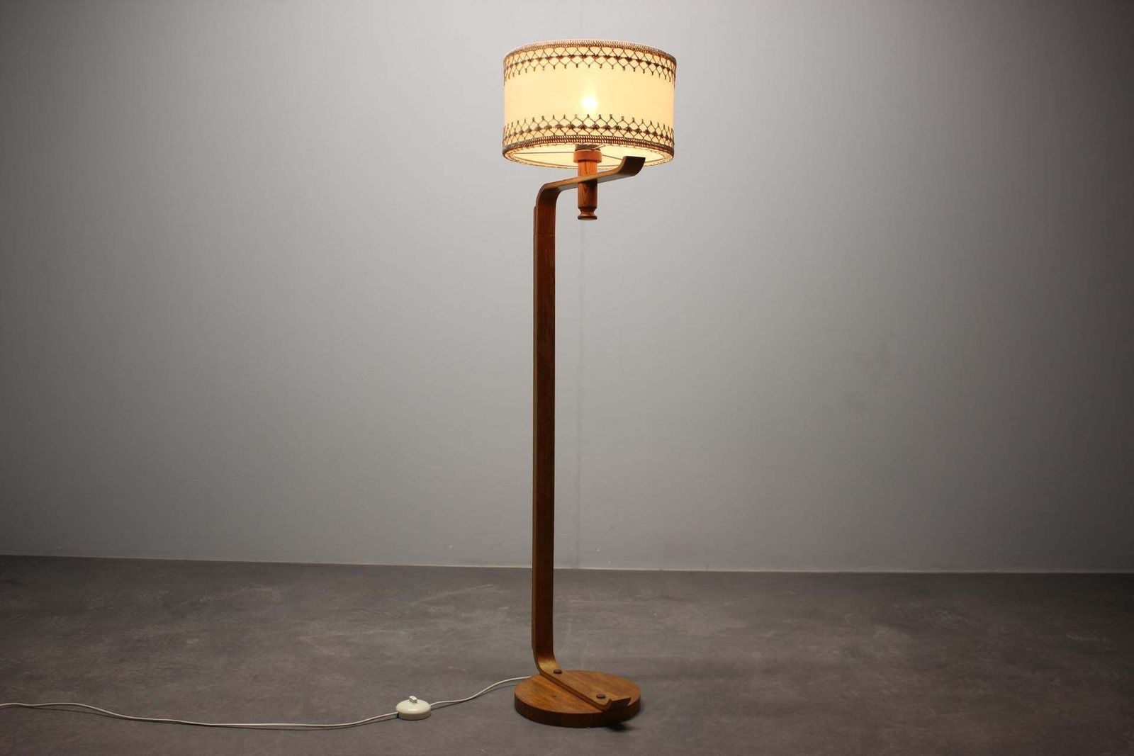 photo for sale Mid Century Wooden Floor Lamp, Scandinavian Style, 1960s