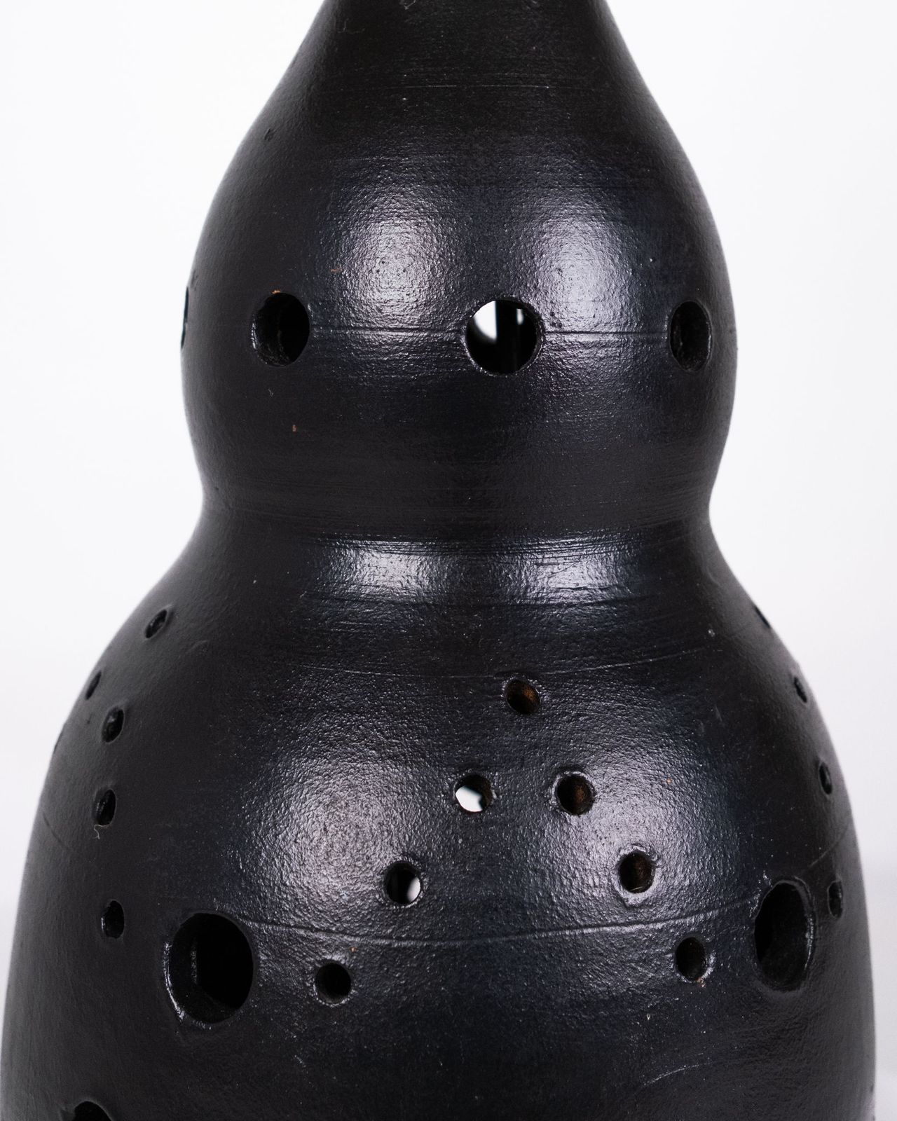 Black Ceramic Lamp In The Style Of Georges Pelletier, France, 1970s photo 450.0