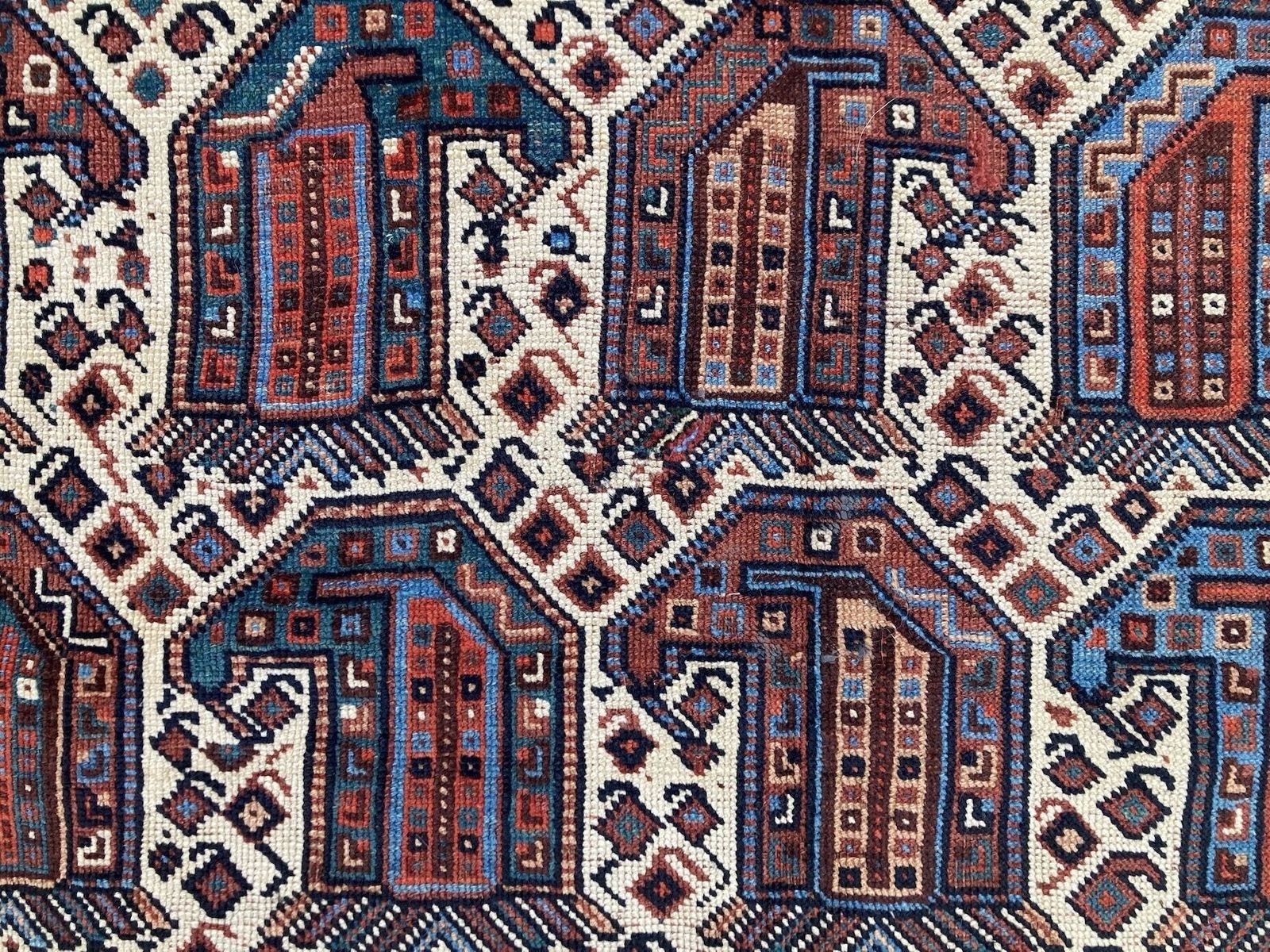 Textiles Antique Khamseh Rug 1.90m X 1.39m photo