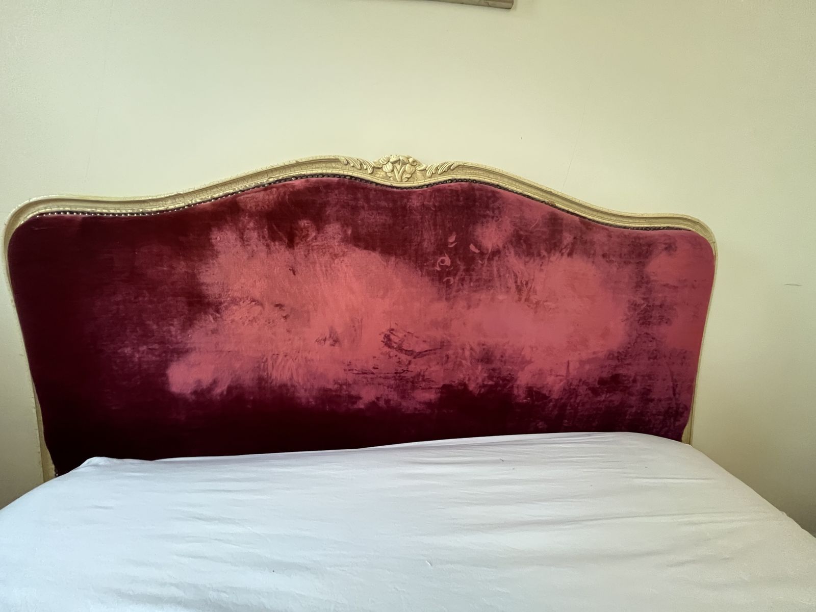Stunning Antique French Louis XV Demi Corbeille Double Bed With Bespoke Red Ticking Base Included photo buy