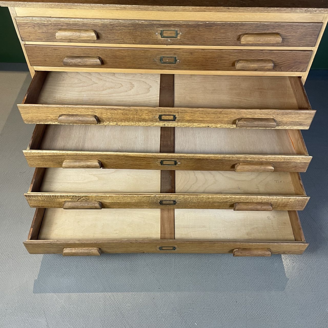 photo furniture 1940s Plan Chest With Original Wooden Handles