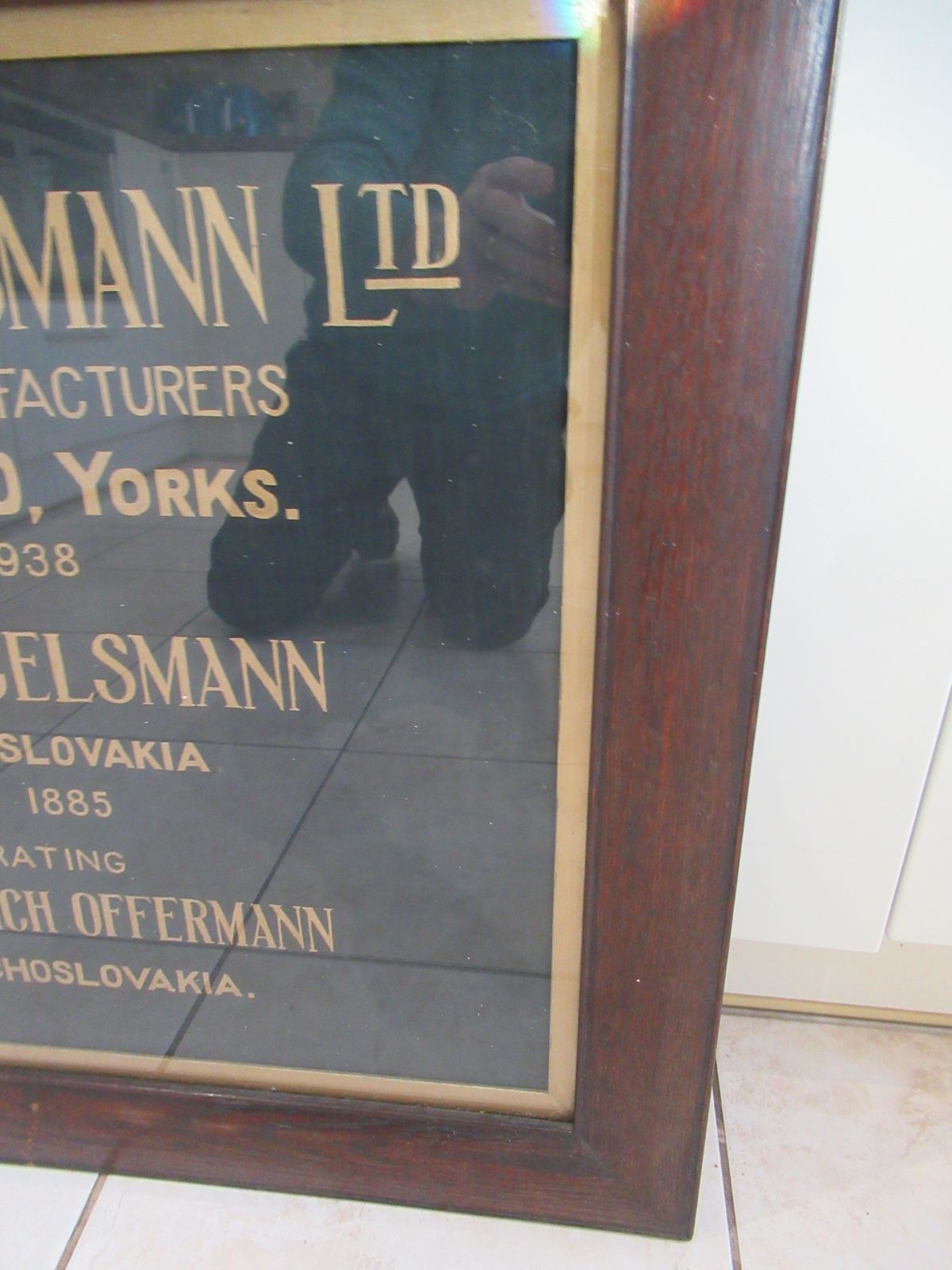 1920s   Oak Framed   Advertising     Print For Bruck   &  Engelsmann     Worsted   Manufactures photo vintage