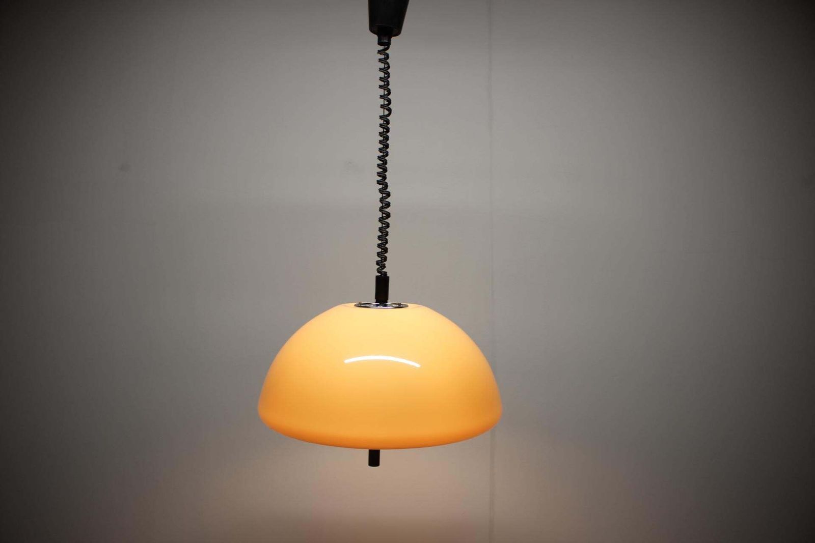 Lighting Mid Century Adjustable Plastic Pendant Lamp By Meblo, Italy, 1970s photo