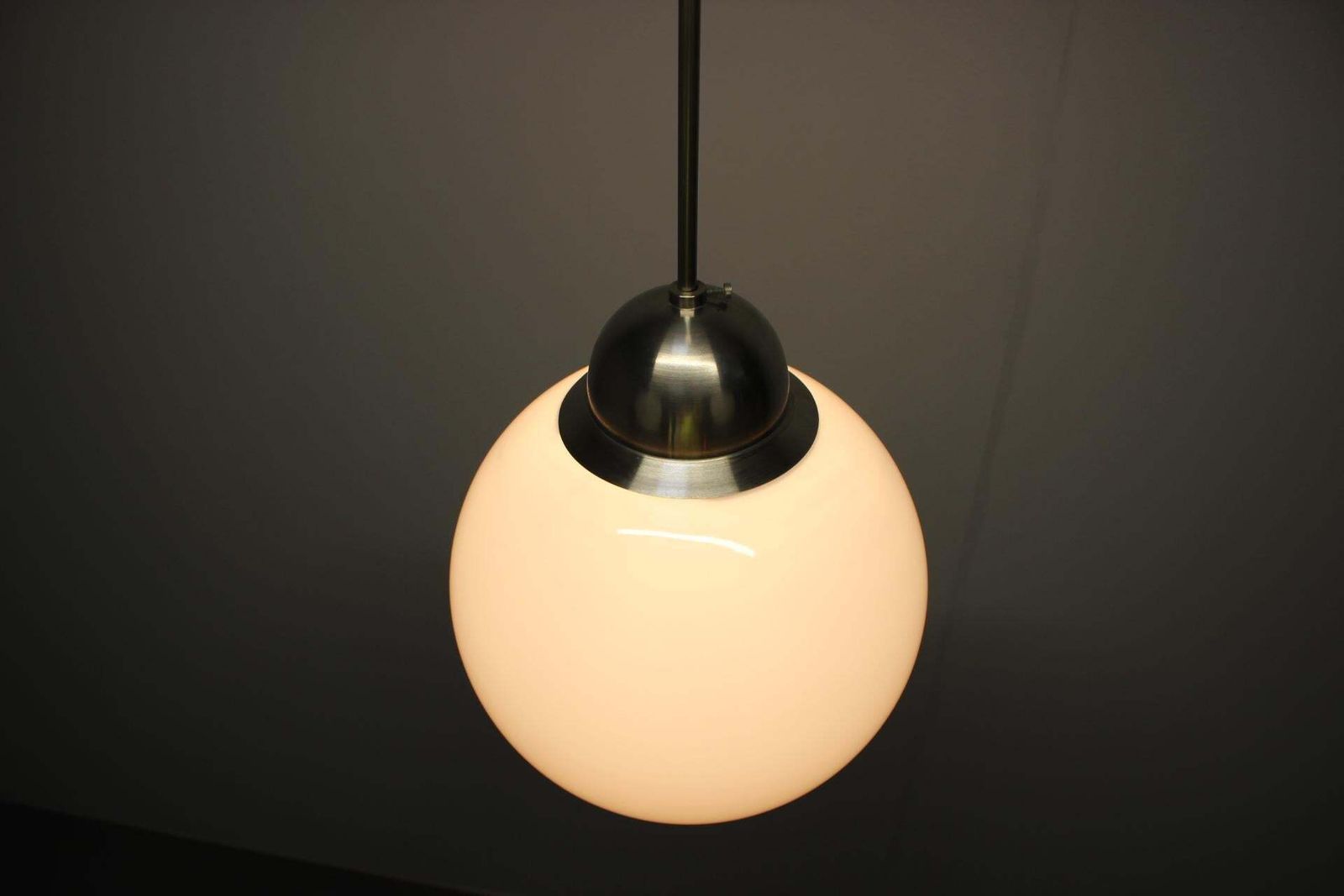 Art Deco Glass Globe Pendant Chandelier, Europe, 1930s photo vintage