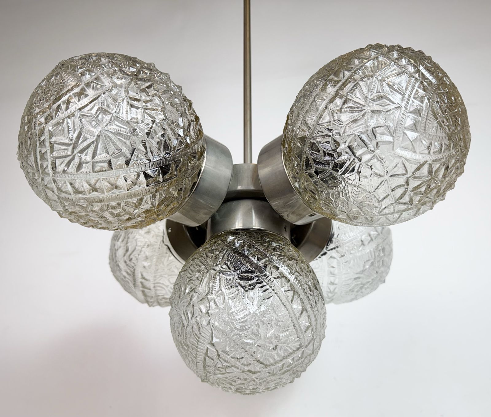 289.0 Vintage Cut Glass Chandelier From Kamenický šenov, 1960s photo