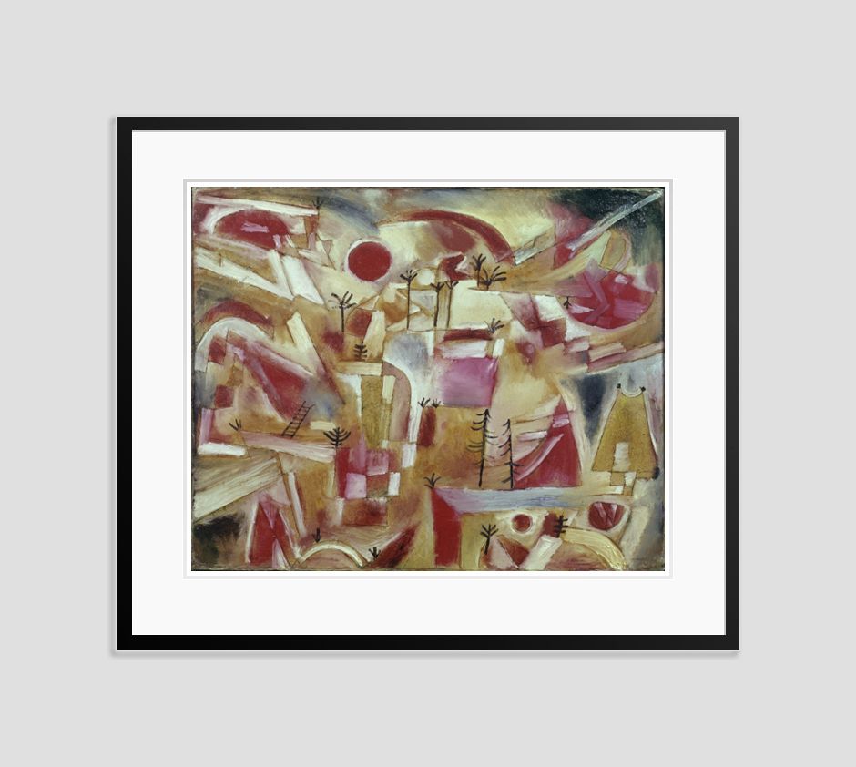 Paul Klee 'Rock Landscape Palms And Firs' Archival Pigment Print Framed In Black
