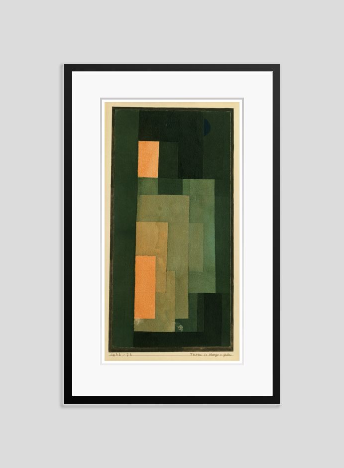 Paul Klee 'Tower In Orange And Green' Archival Pigment Print Framed In Black