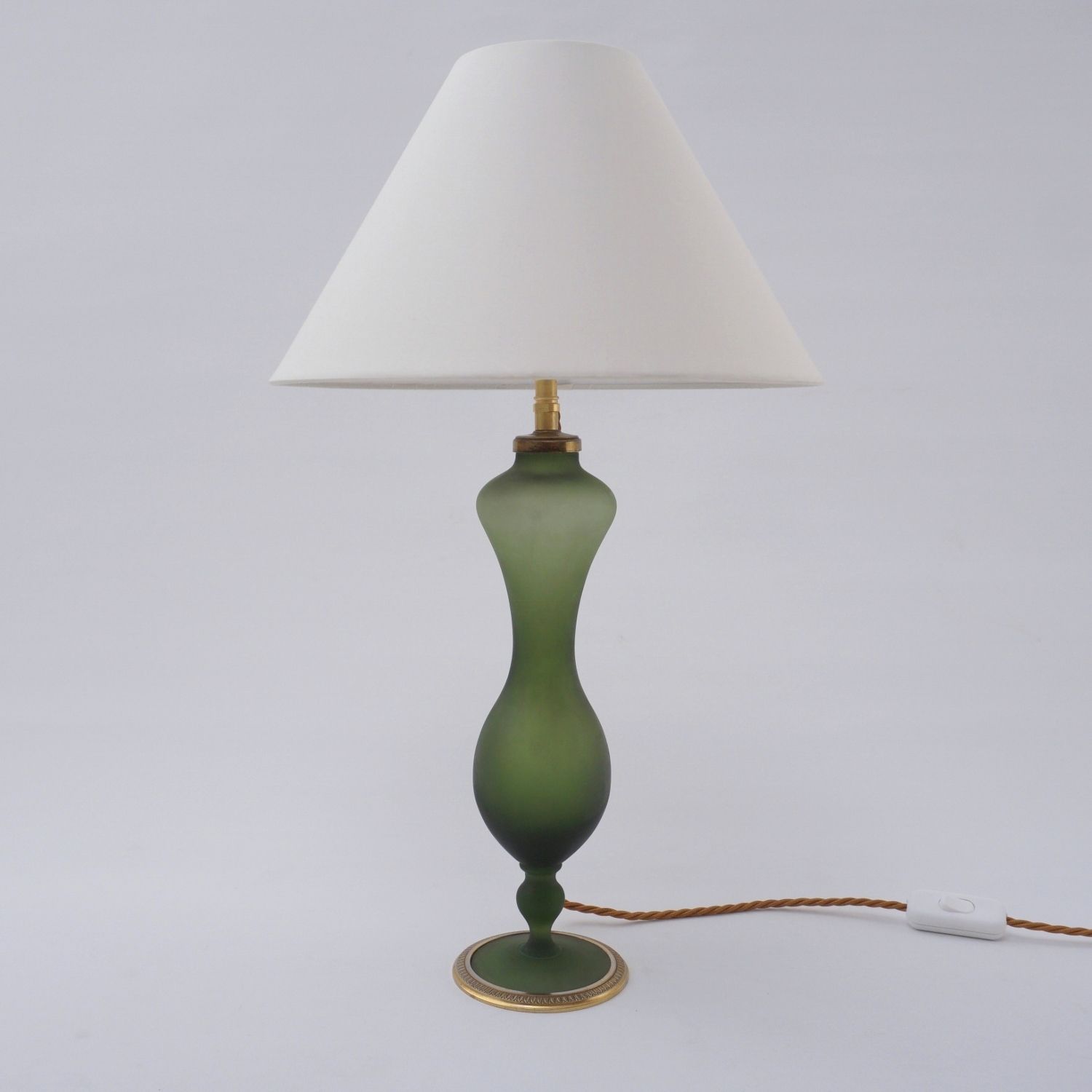 Art Nouveau Baccarat Satin Glass & Ormolu Table Lamp, 1890`s Ca, French   Rewired photo furniture