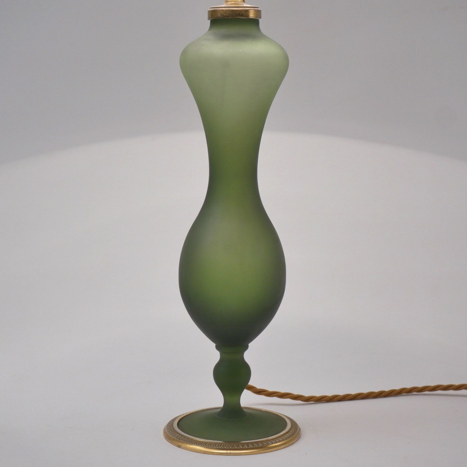 Art Nouveau Baccarat Satin Glass & Ormolu Table Lamp, 1890`s Ca, French   Rewired photo for sale