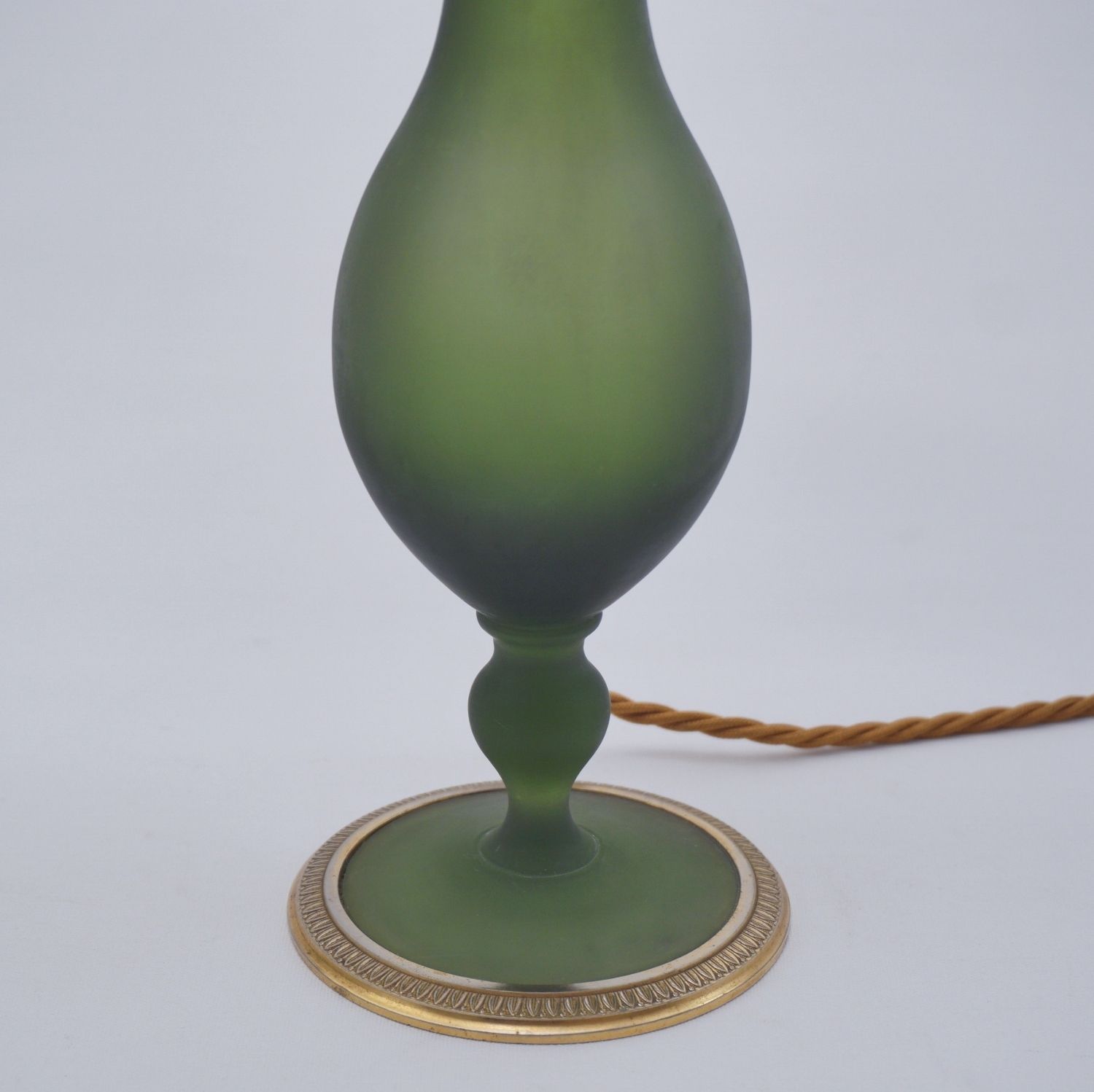 Art Nouveau Baccarat Satin Glass & Ormolu Table Lamp, 1890`s Ca, French   Rewired photo 680.0