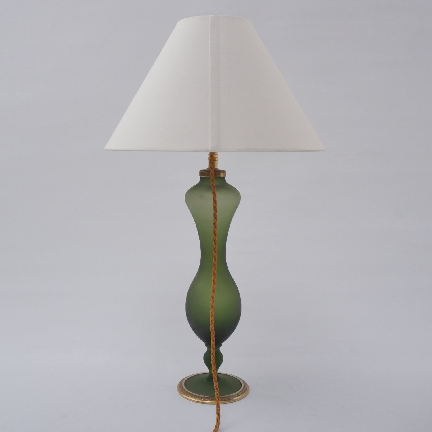Art Nouveau Baccarat Satin Glass & Ormolu Table Lamp, 1890`s Ca, French   Rewired photo buy