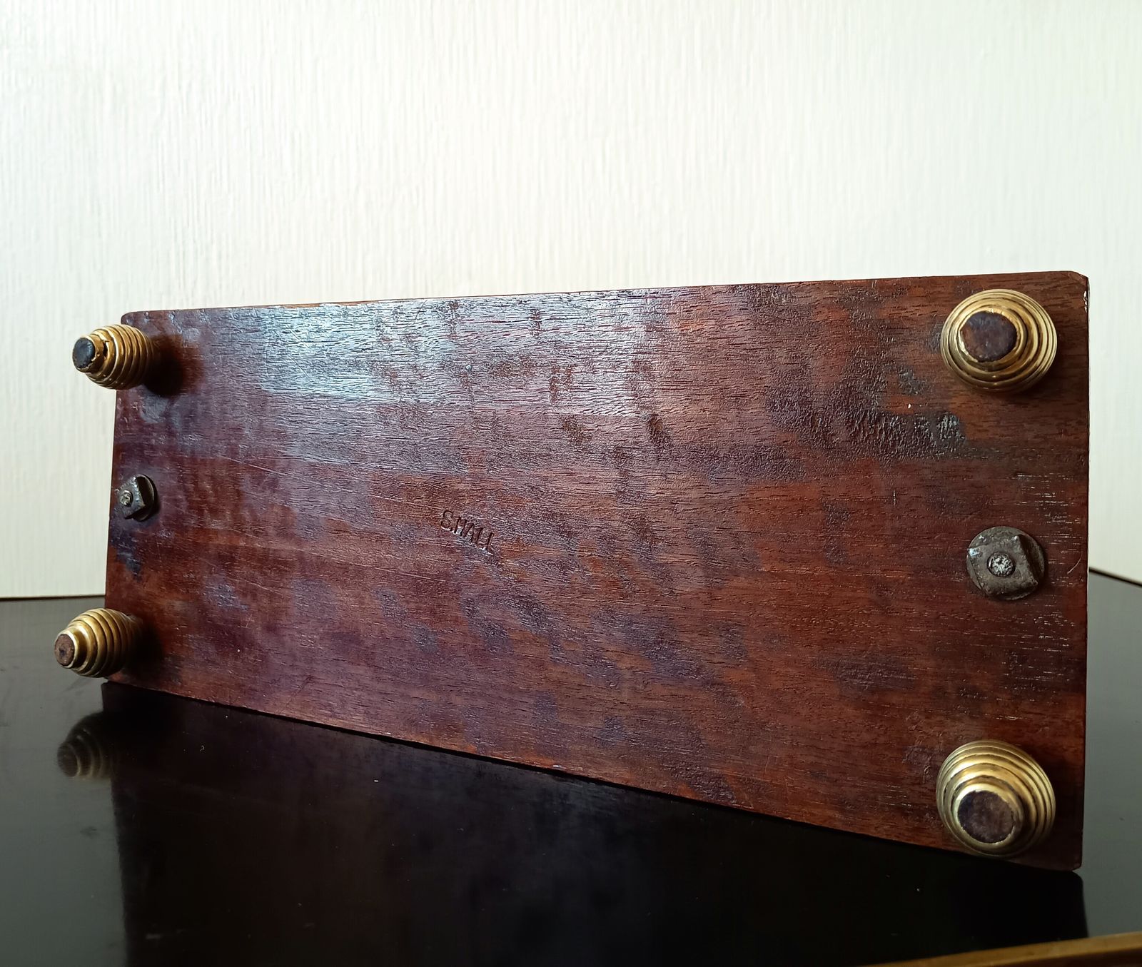 photo buy Arts And Craft S Hall Brass And Mahogany Paper Stand Or Magazine Rack 1890 1910