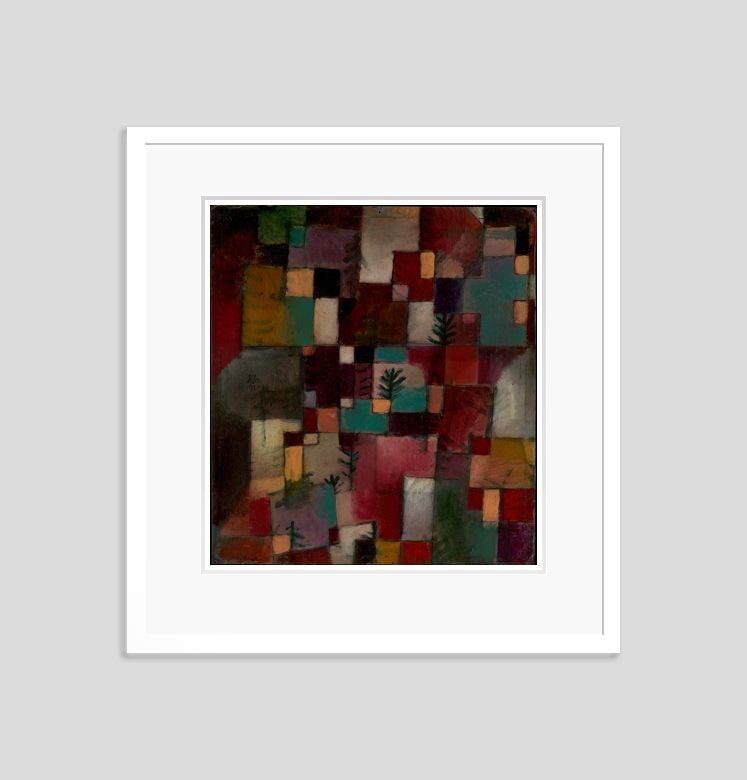 Paul Klee 'Redgreen And Violet Yellow Rhythms' Archival Pigment Print Framed In White