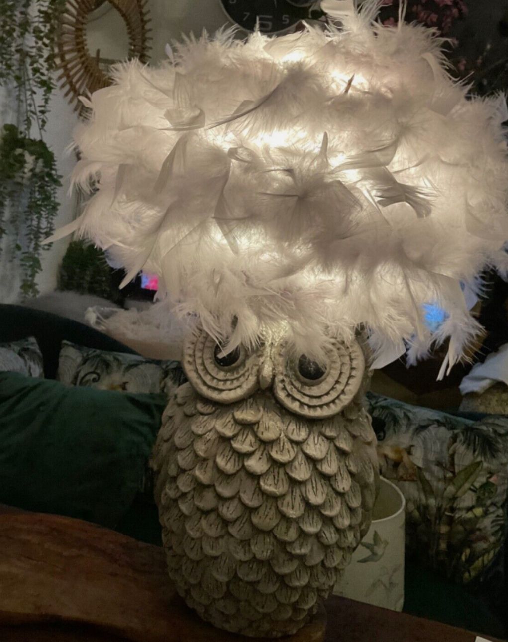 Owl Table Lamp One Of A Kind Handcrafted Bird Lamp photo furniture