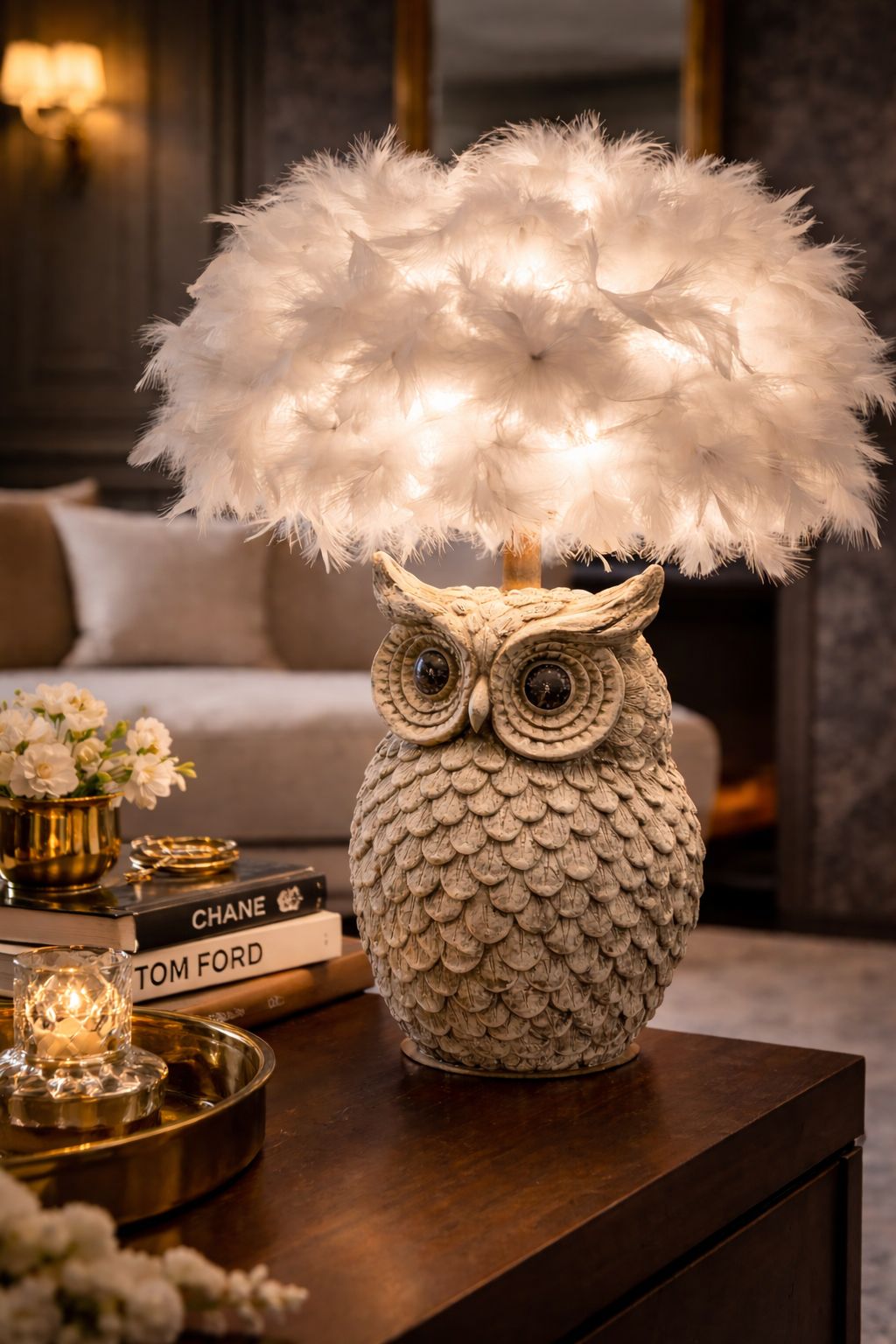 Owl Table Lamp One Of A Kind Handcrafted Bird Lamp photo buy