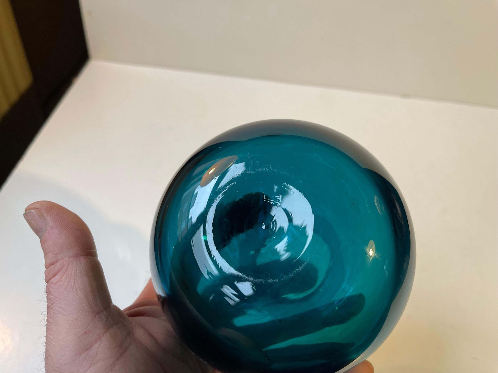 Swedish Modern Petrol Blue Glass Vase By Gunnar Ander For Lindshammar photo vinterior