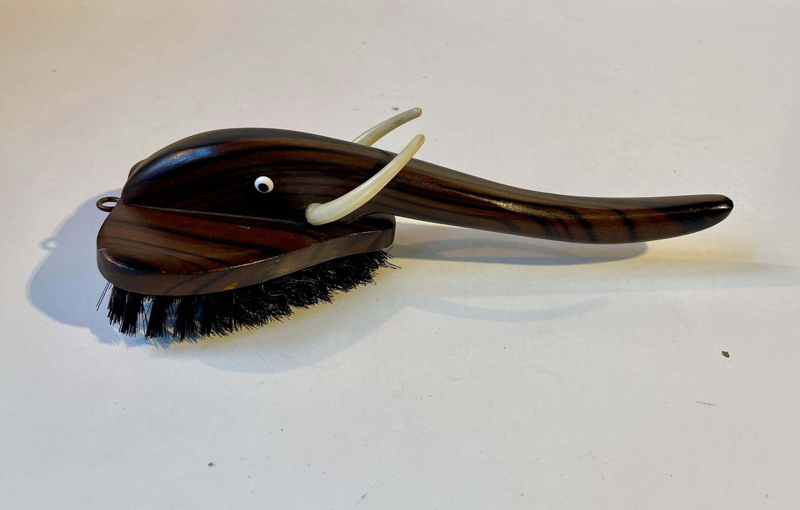 Vintage Elephant Clothing Brush In Faux Rosewood, 1970s photo Home Decor