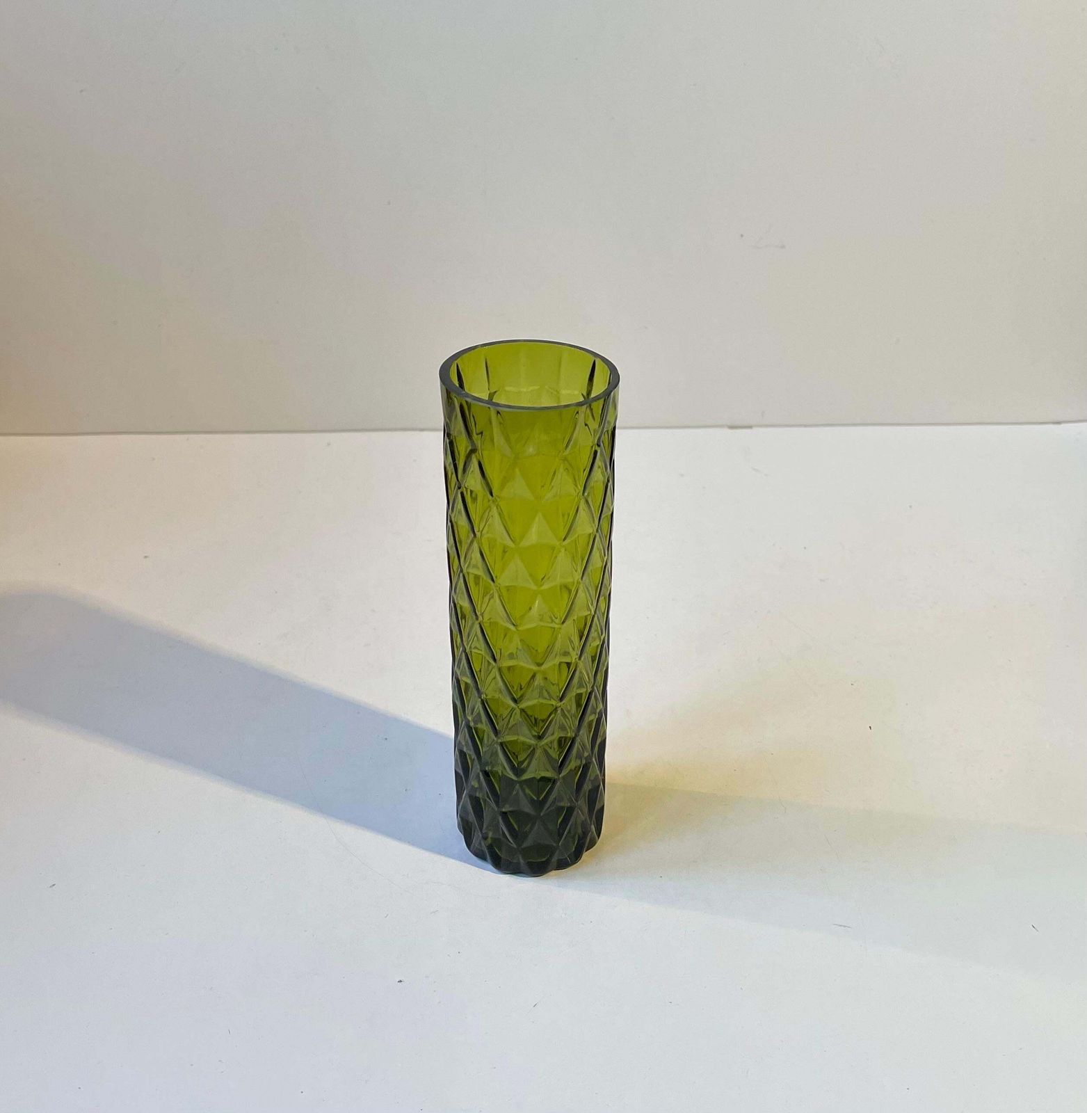 Geometric French Art Deco Vase In Tinted Green Glass photo furniture