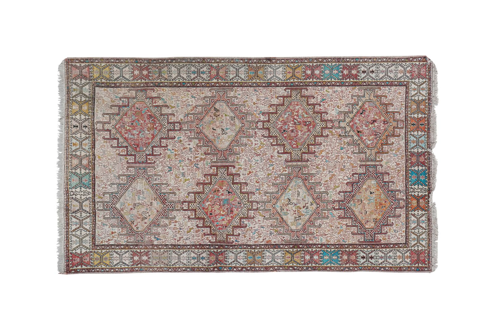 1960s Distressed Turkish Animal Soumac Rug 3'10'' X 6'7'' photo vinterior