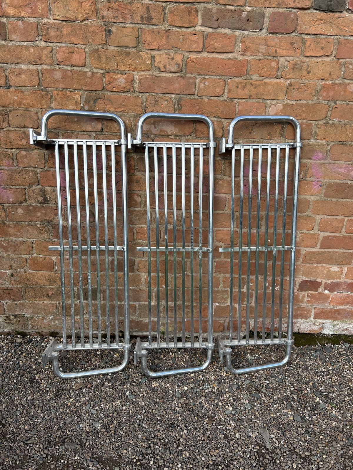 2 X Vintage Metal Rail Train Luggage Racks