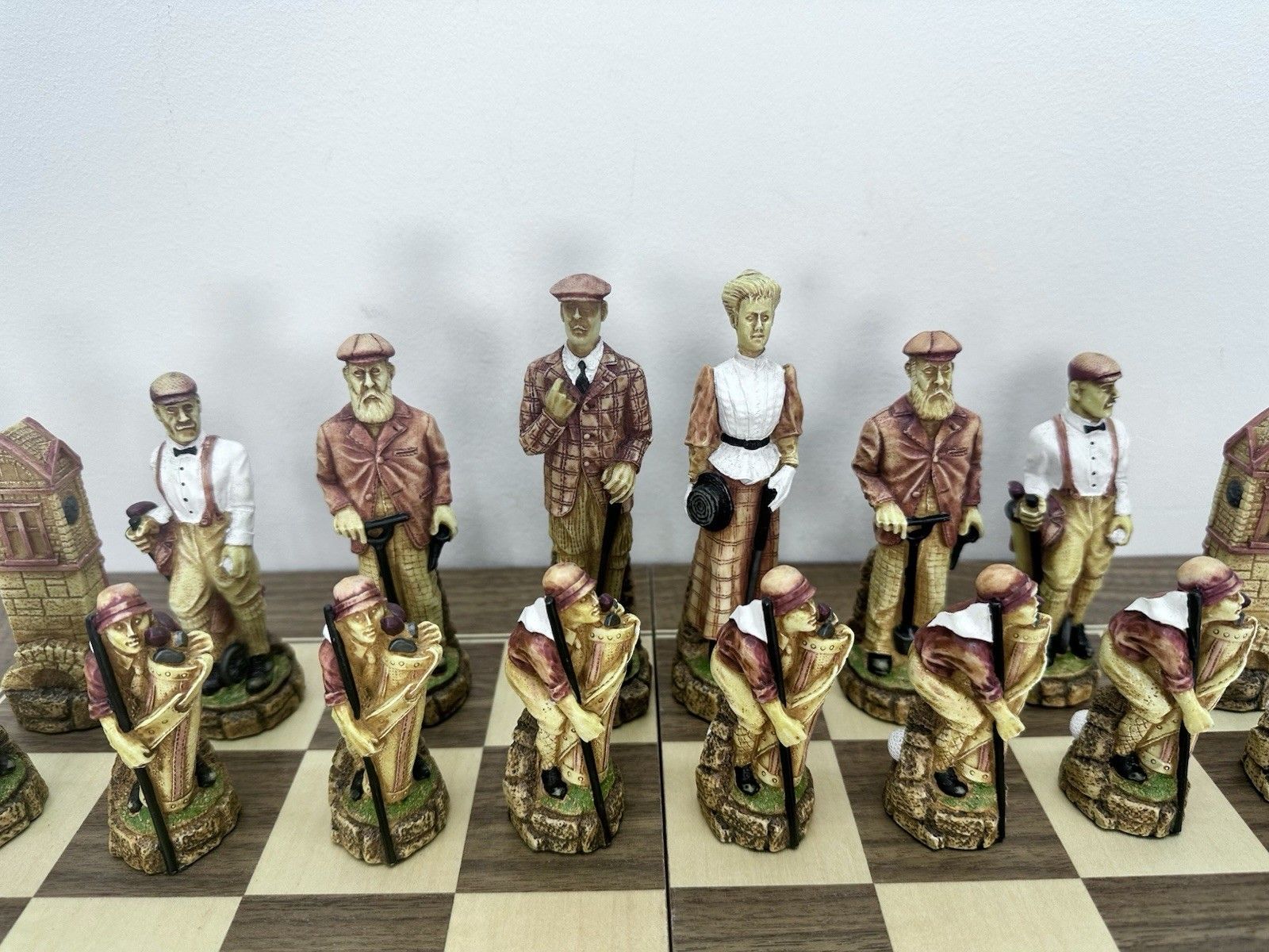Sac Studio Anne Carlton History Of Golf Chess Set 5” King Hand Painted W/ Board photo buy