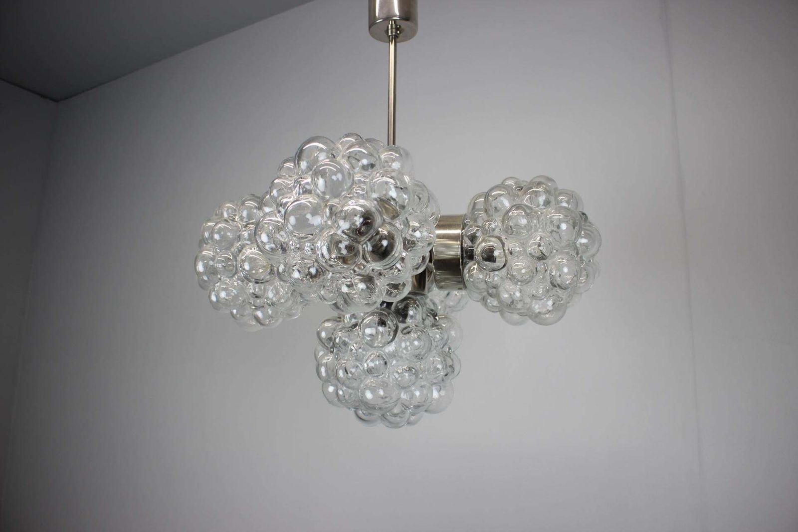 Bubble Glass Chandelier By Kamenický šenov, Czechoslovakia, 1970s photo 492.0