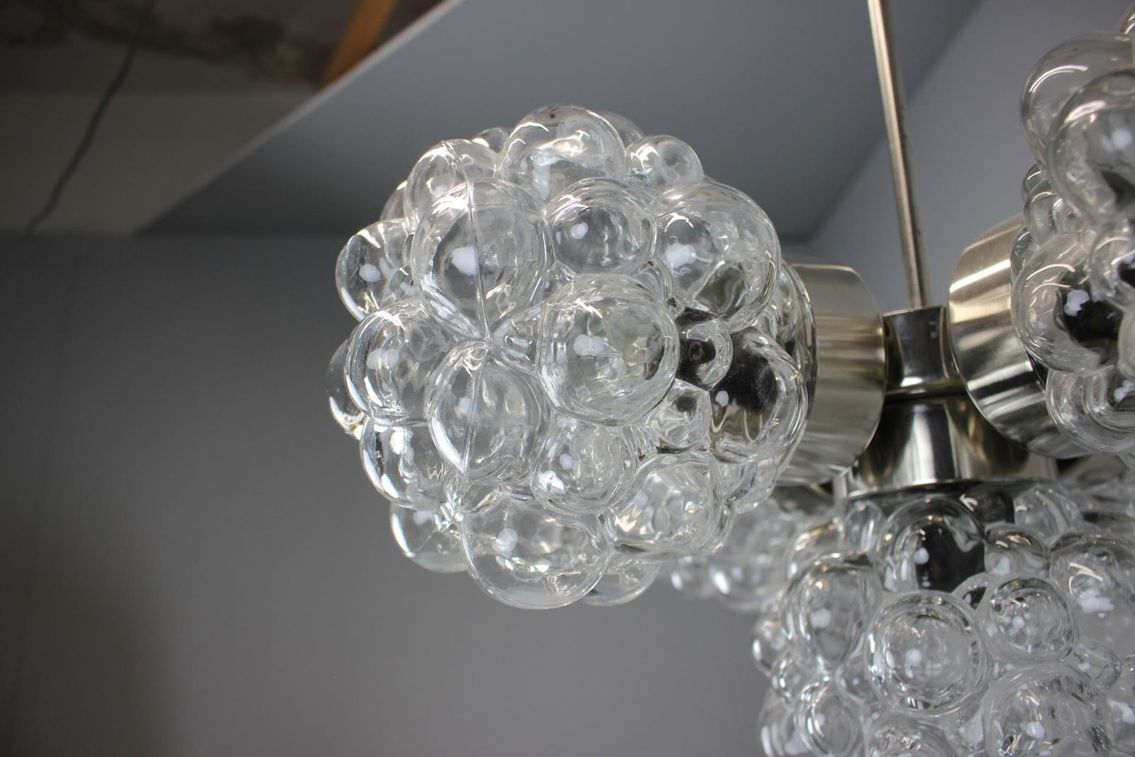Bubble Glass Chandelier By Kamenický šenov, Czechoslovakia, 1970s photo vintage