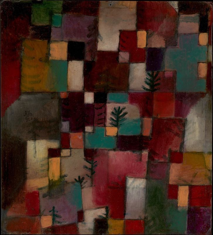 Paul Klee 'Redgreen And Violet Yellow Rhythms' Archival Pigment Print Framed In Brown photo furniture