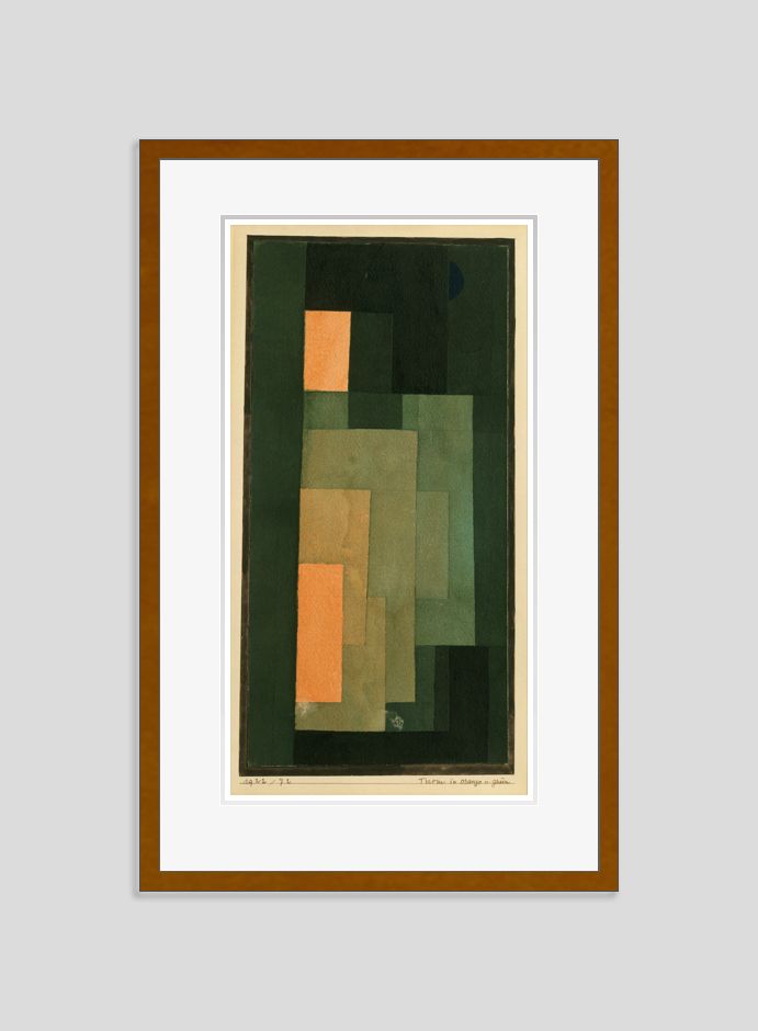 Paul Klee 'Tower In Orange And Green' Archival Pigment Print Framed In Brown