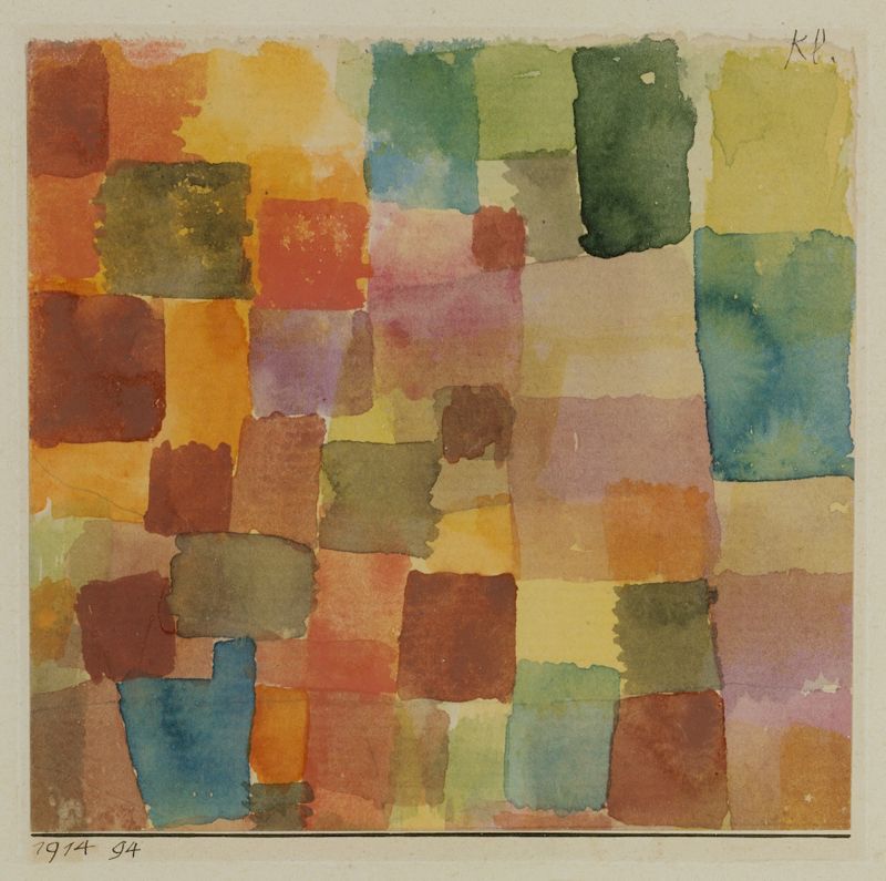 Paul Klee 'Untitled' Archival Pigment Print Framed In Brown photo furniture