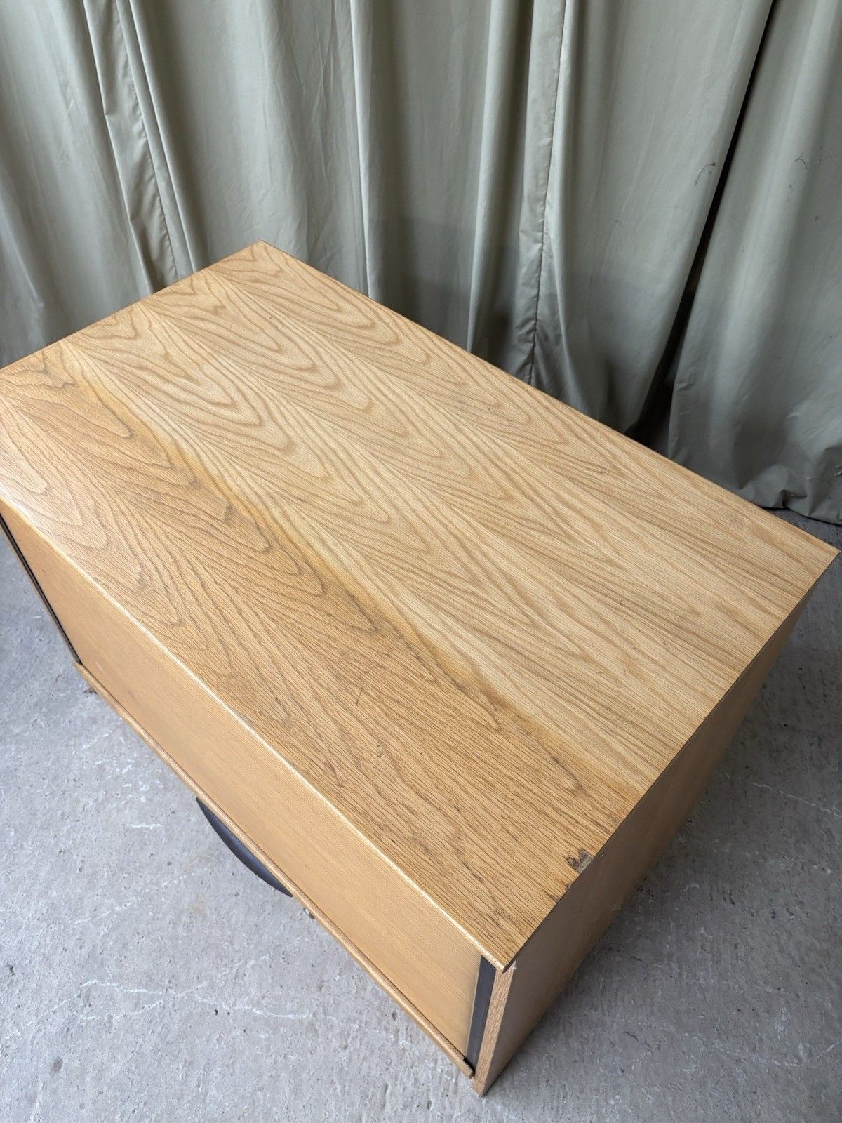 photo vinterior Vtg Late Mid Century Modernist Media Cabinet Unit Sideboard Lp Storage R990